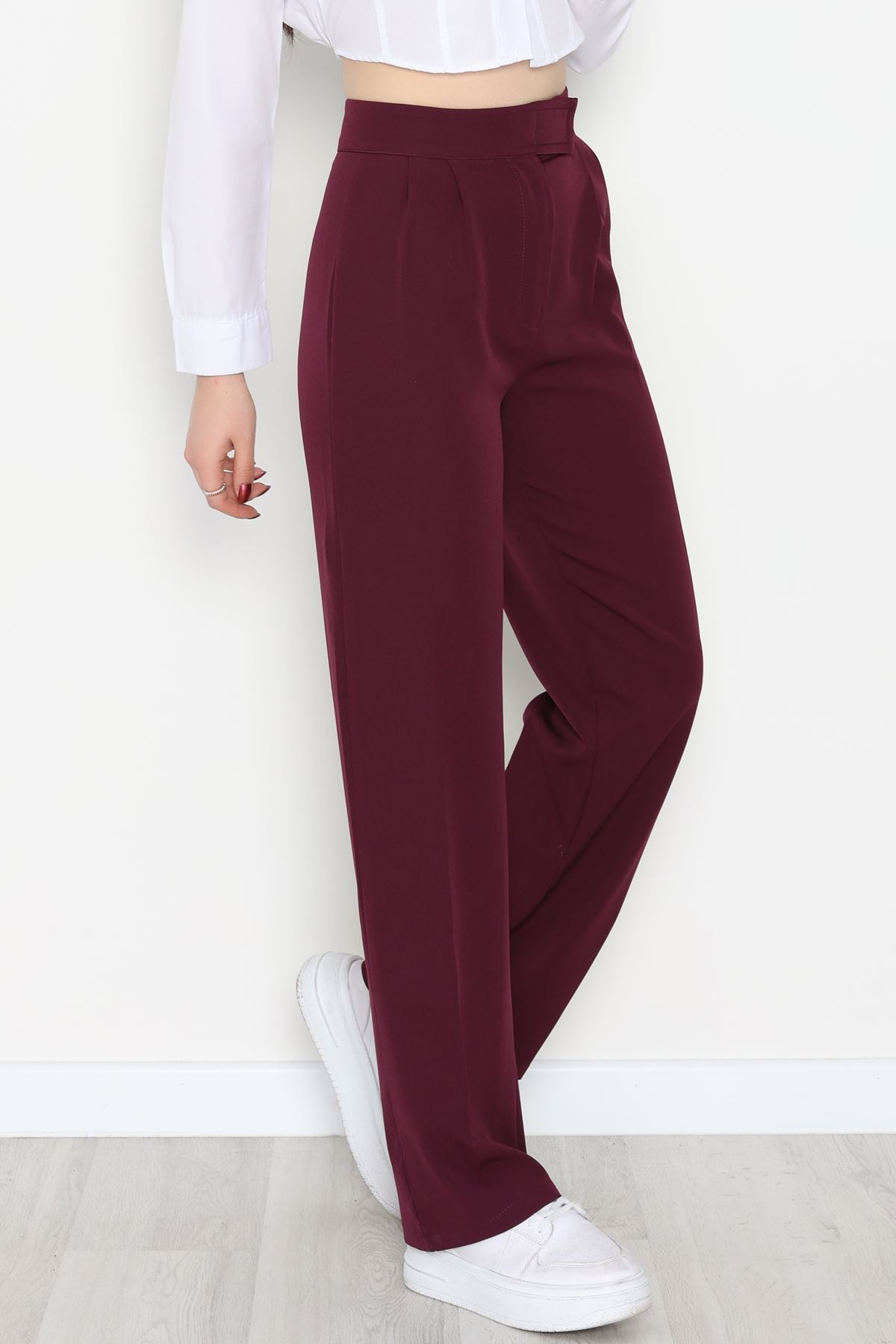 Cırtlı Palazzo Pantolon Mor - 51213.1779.