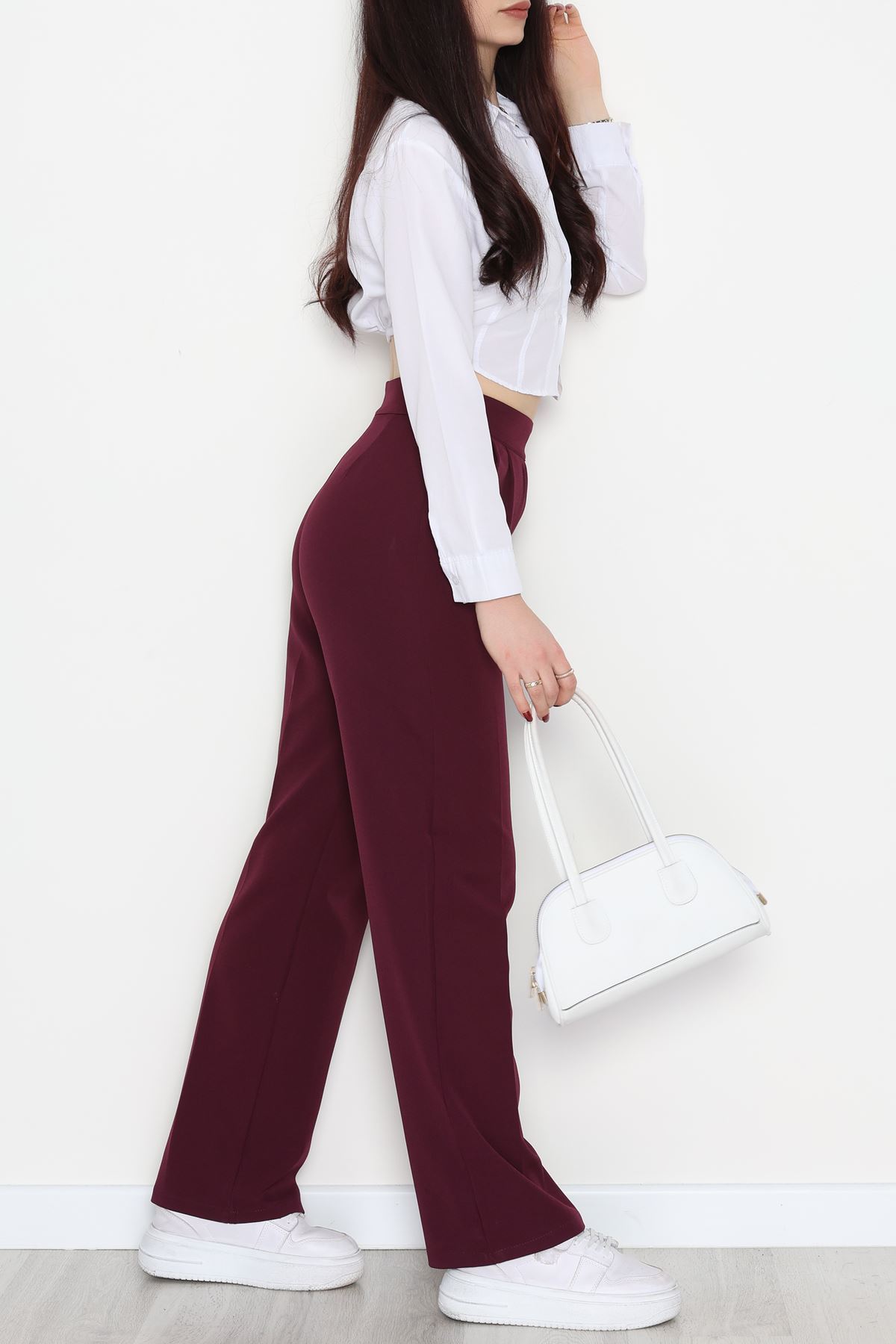 Cırtlı Palazzo Pantolon Mor - 51213.1779.