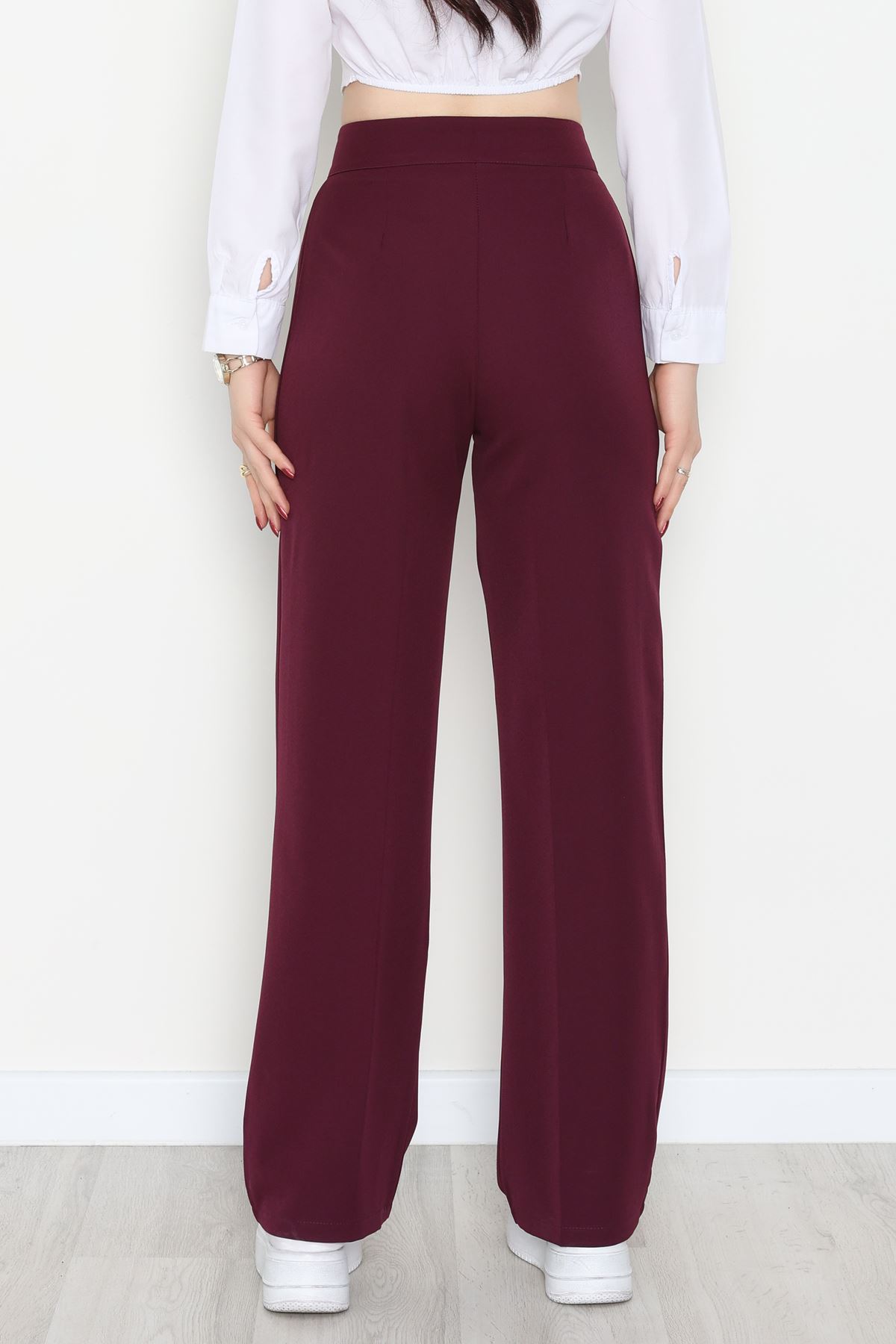 Cırtlı Palazzo Pantolon Mor - 51213.1779.