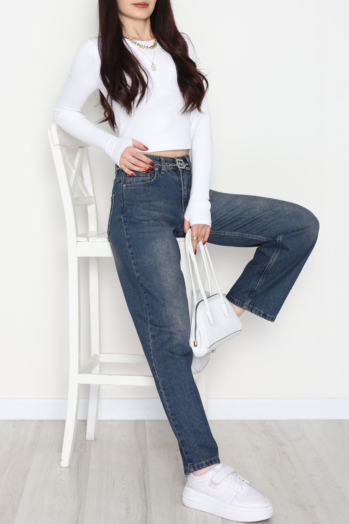 Geniş Paça Palazzo Kot Pantolon Mavitint - 31564.2059.