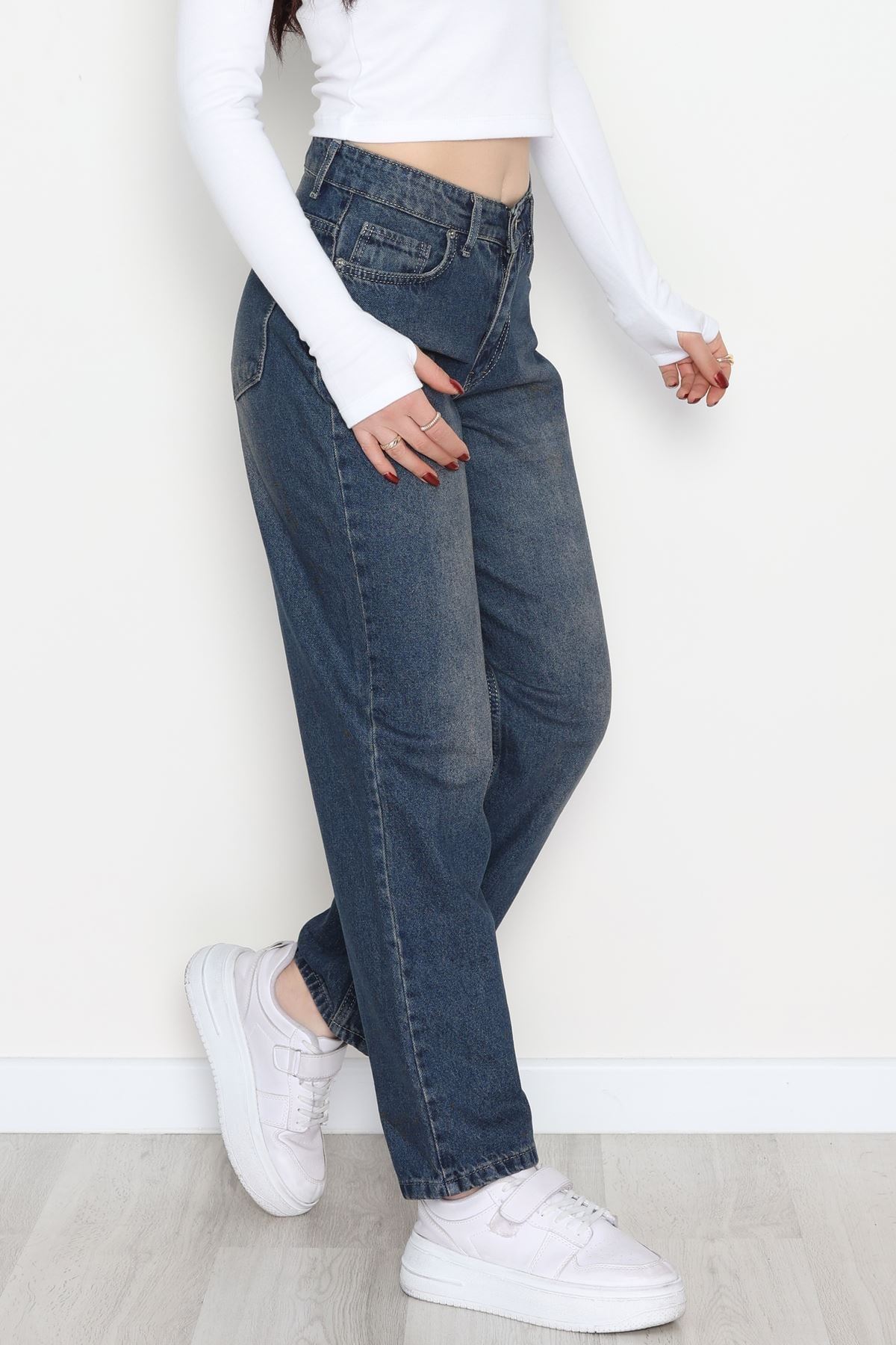 Geniş Paça Palazzo Kot Pantolon Mavitint - 31564.2059.