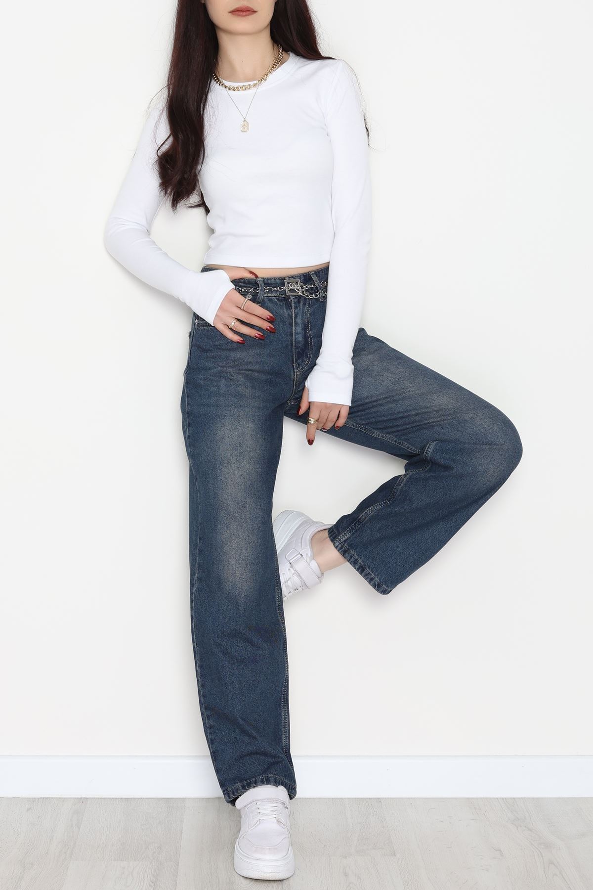 Geniş Paça Palazzo Kot Pantolon Mavitint - 31564.2059.