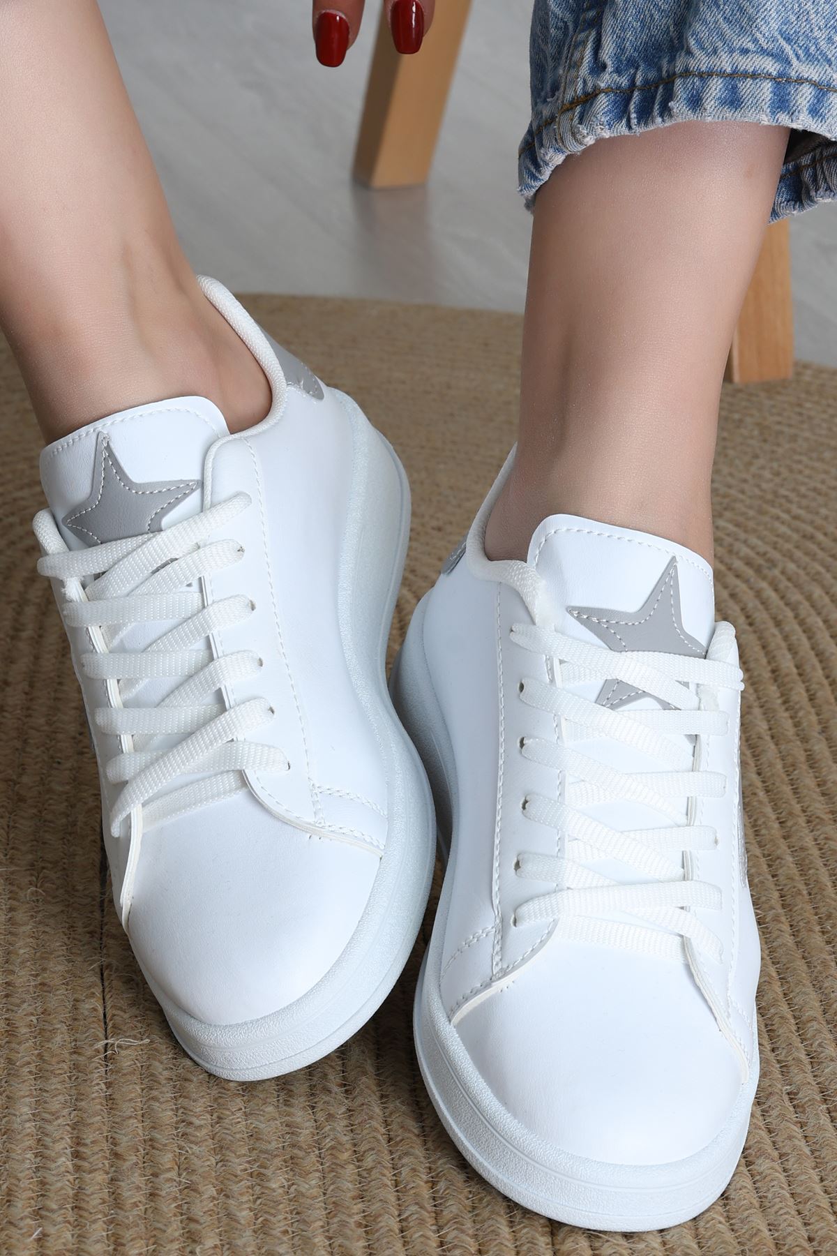 Yıldızlı Spor Ayakkabı Beyazgri - 31295.264.