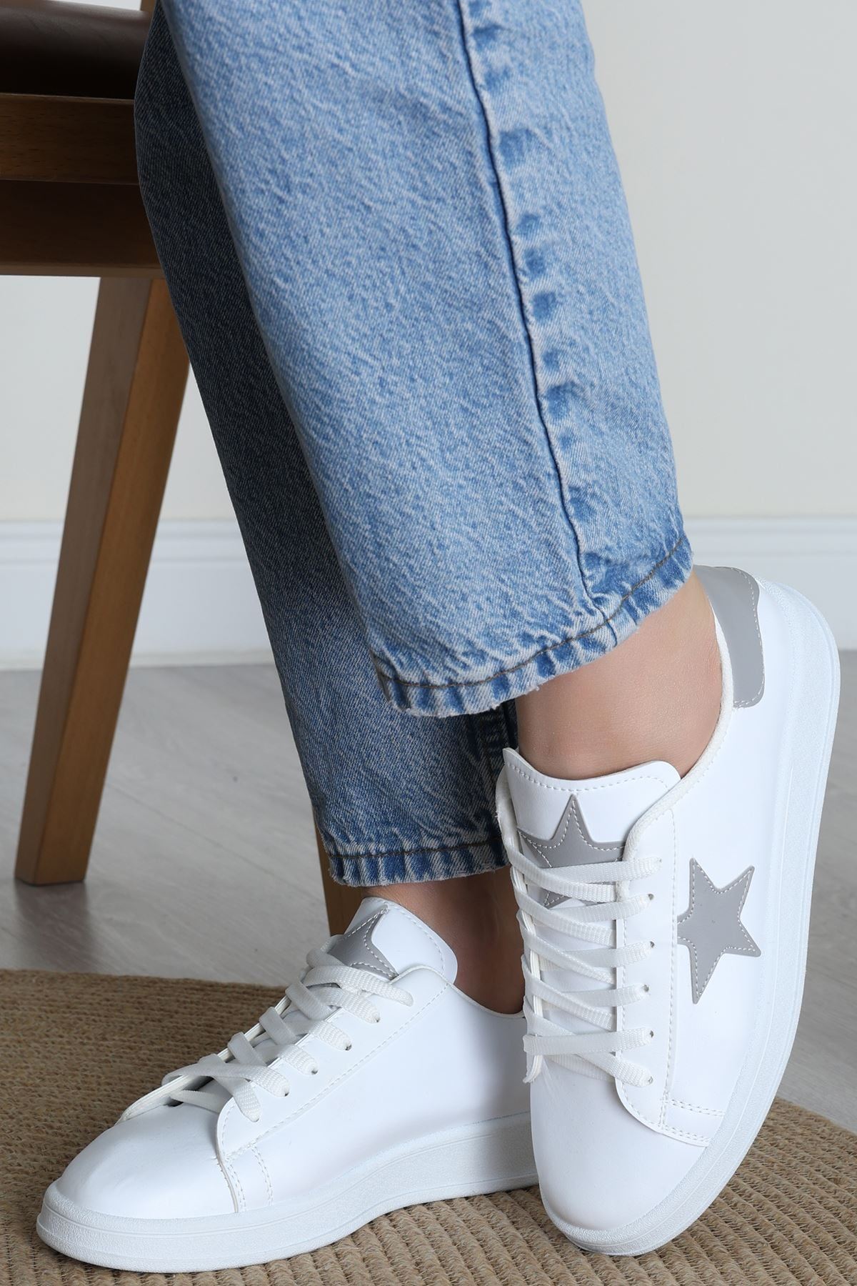 Yıldızlı Spor Ayakkabı Beyazgri - 31295.264.