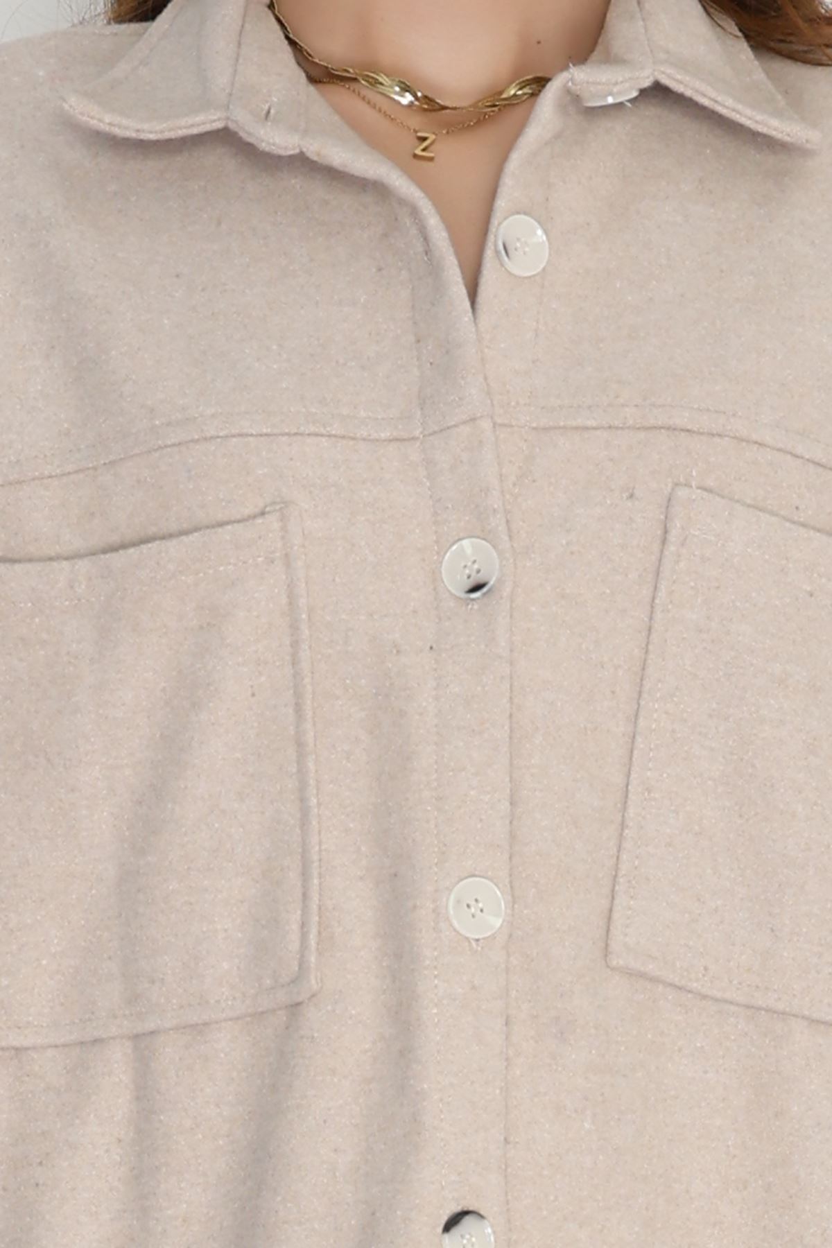 Çift Cep Kaşe Gömlek Taş - 20258.1775.