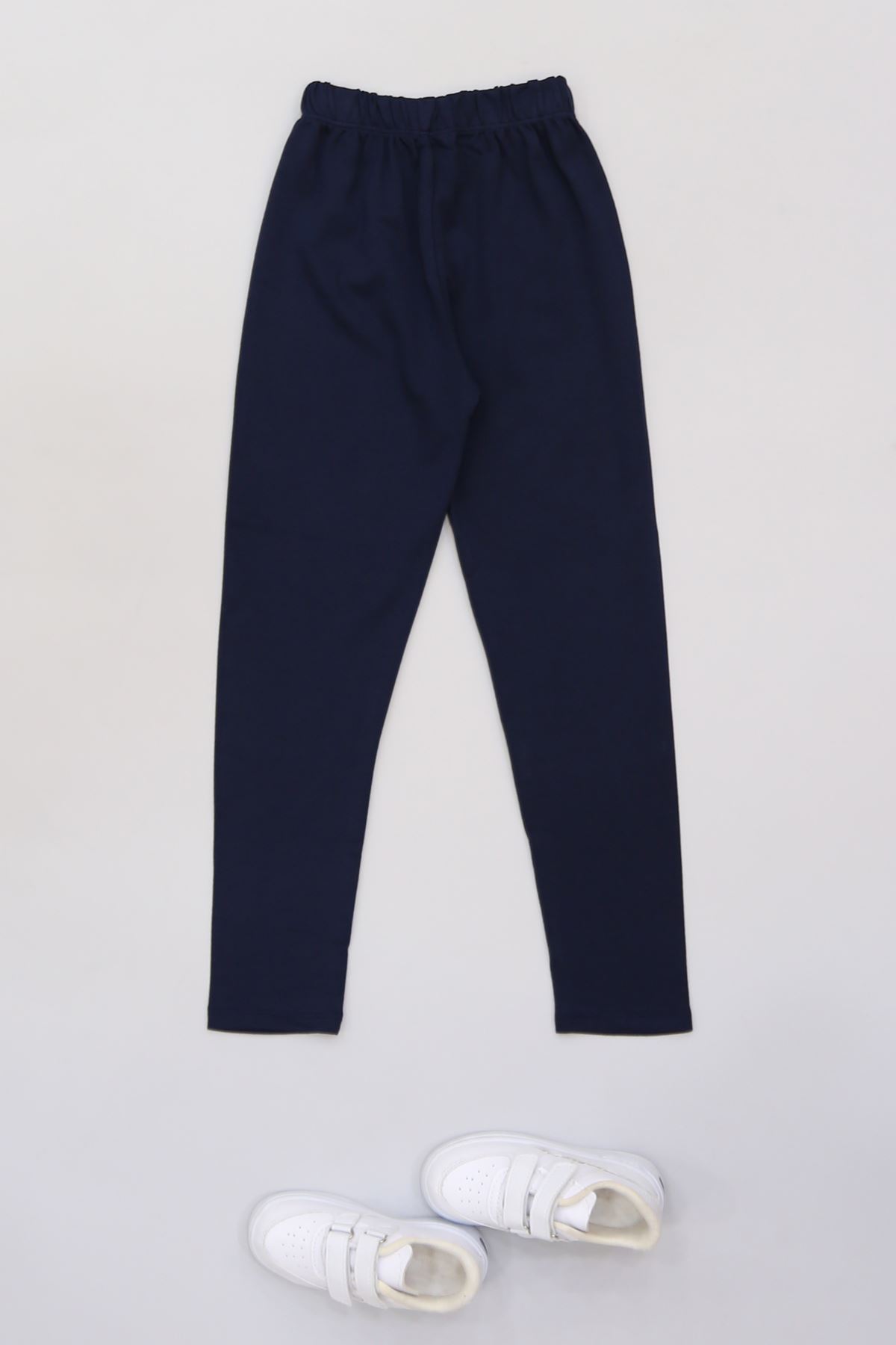 7-12 Yaş Likralı Penye Tayt Lacivert - 50946.1981.