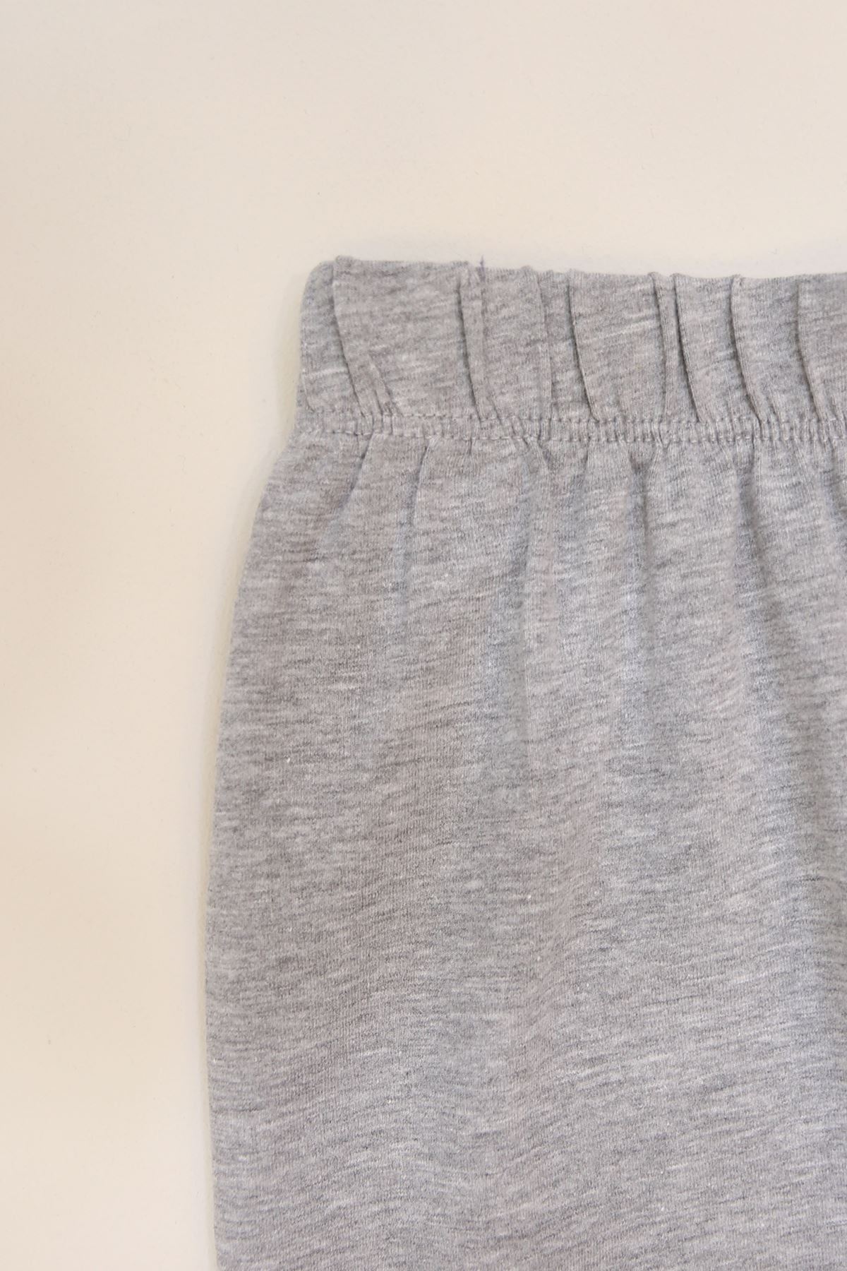 7-12 Yaş Likralı Penye Tayt Gri - 50946.1981.