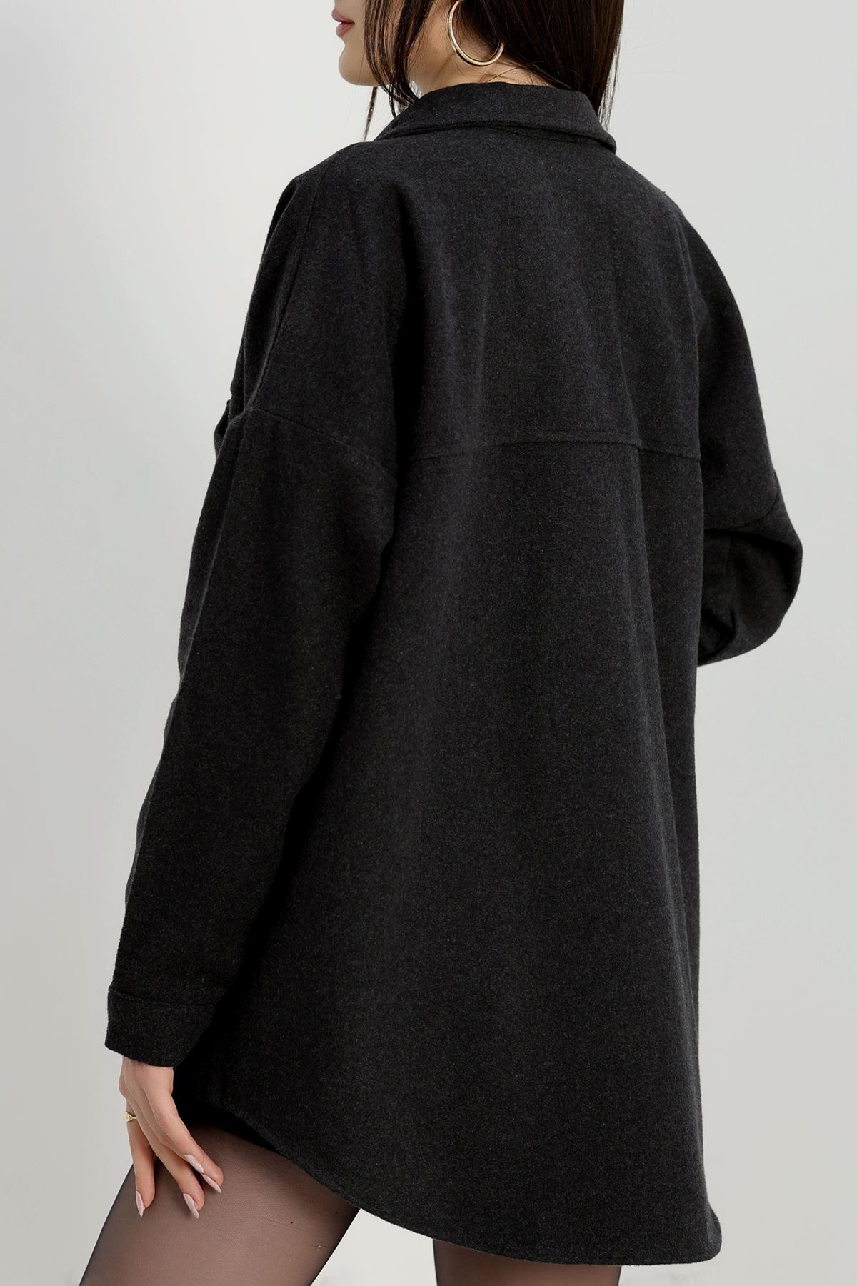 Çift Cep Kaşe Gömlek Füme - 20258.1775.