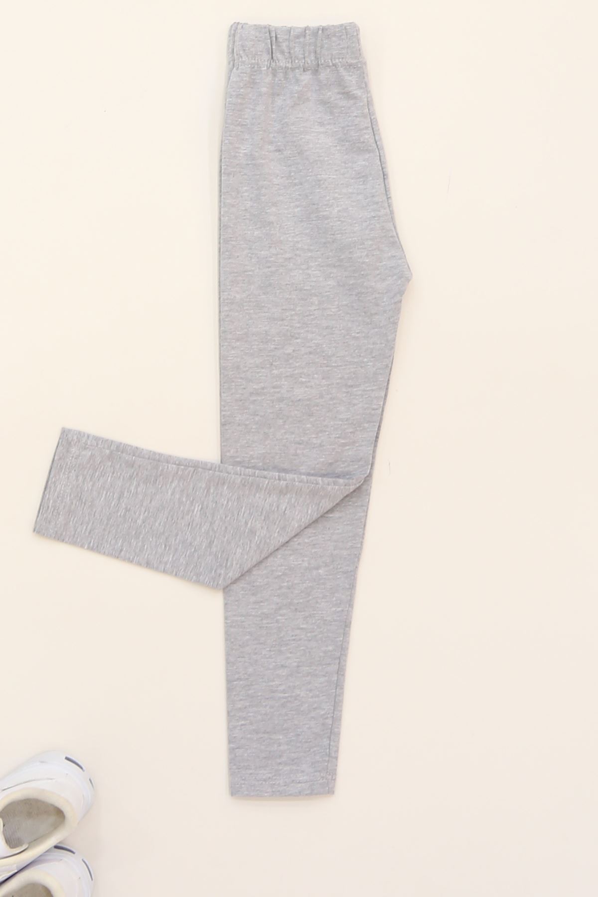 2-7 Yaş Likralı Penye Tayt Gri - 50485.1981.