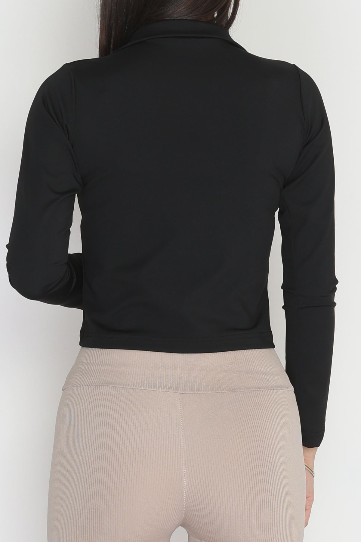 Biyeli Yarım Fermuarlı Dalgıç Body Siyah - 50099.053.