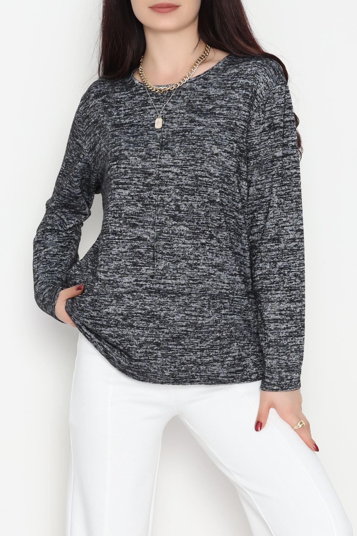 Yün Çilek Bluz Siyahfüme - 51065.2114.