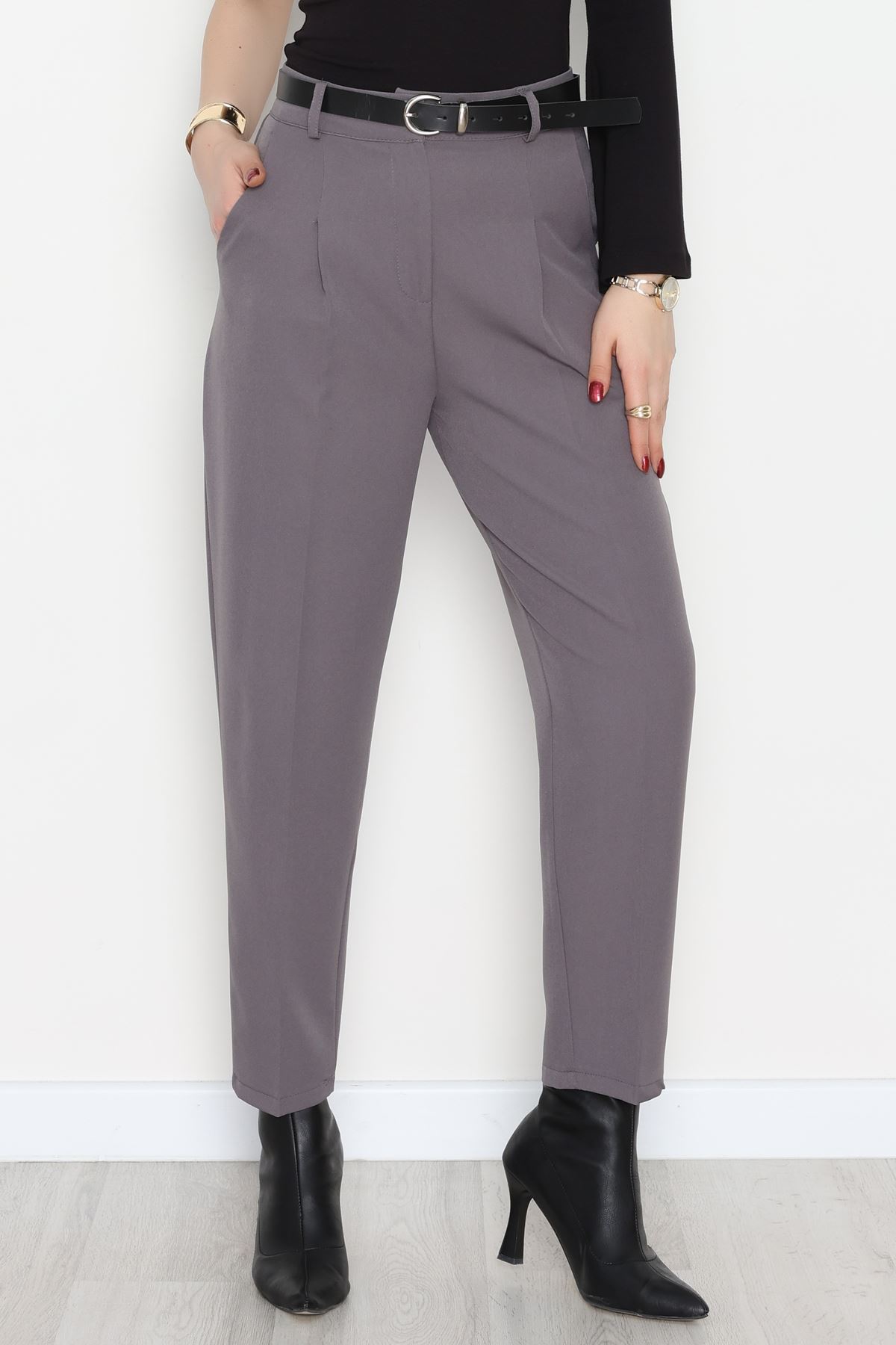 Oval Cep Havuç Pantolon Koyugri - 51219.1779.