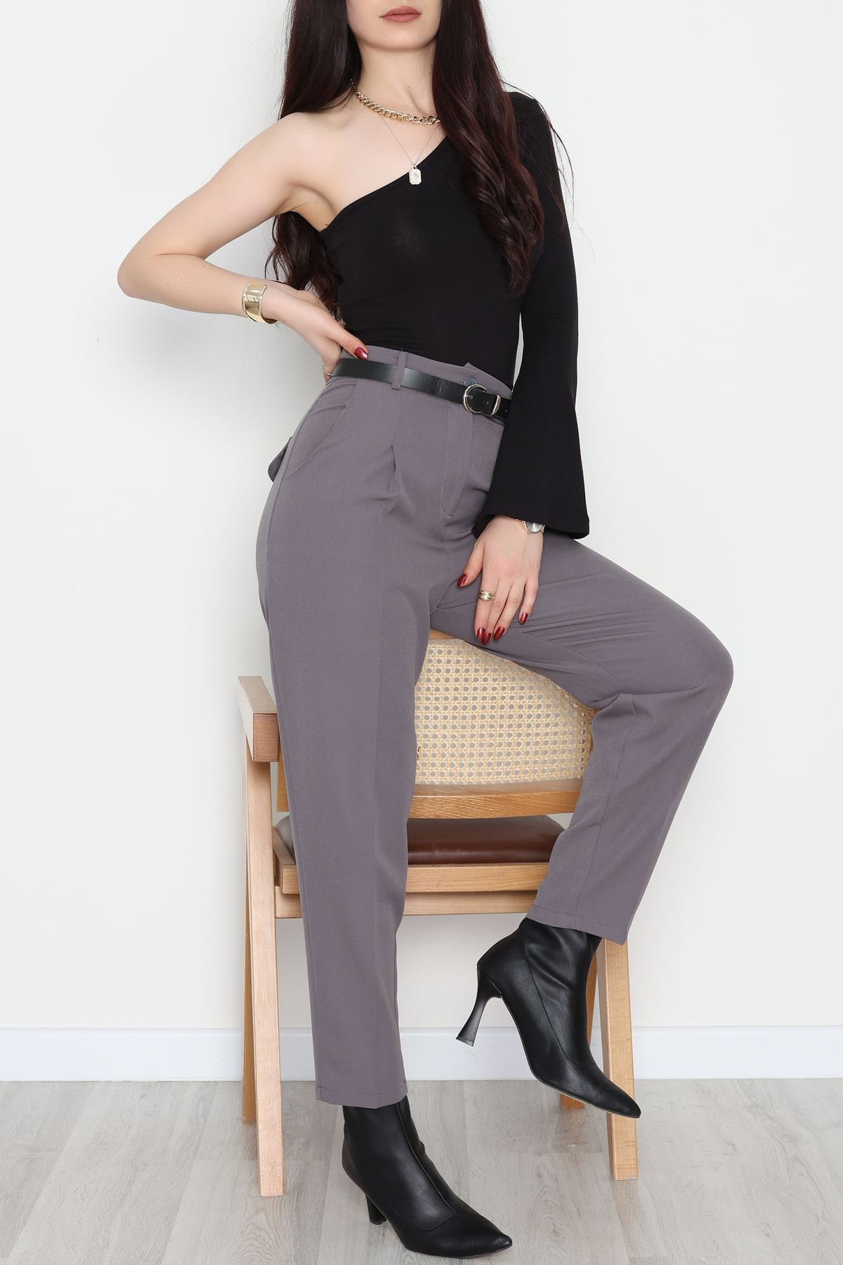 Oval Cep Havuç Pantolon Koyugri - 51219.1779.