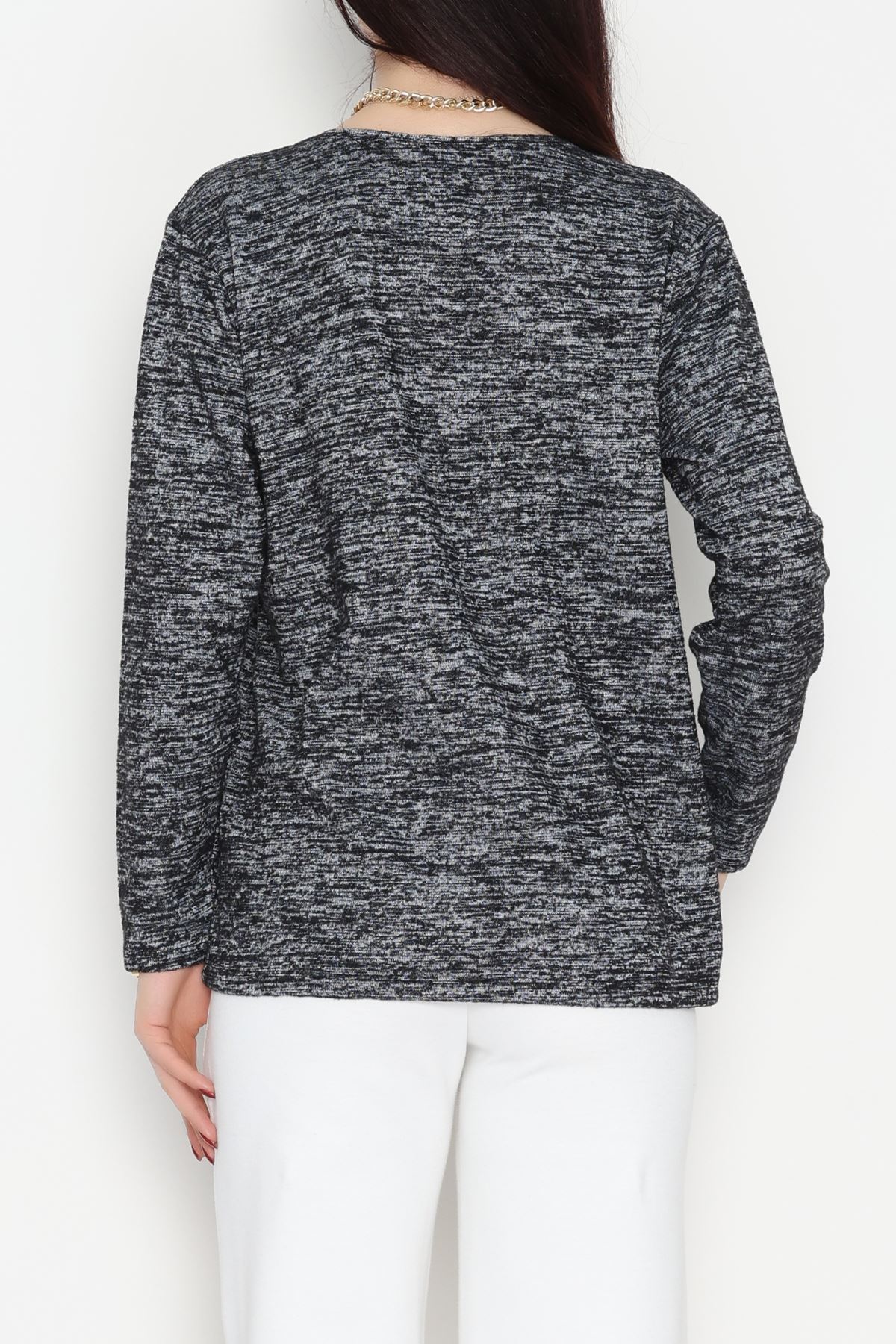 Yün Çilek Bluz Siyahfüme - 51065.2114.