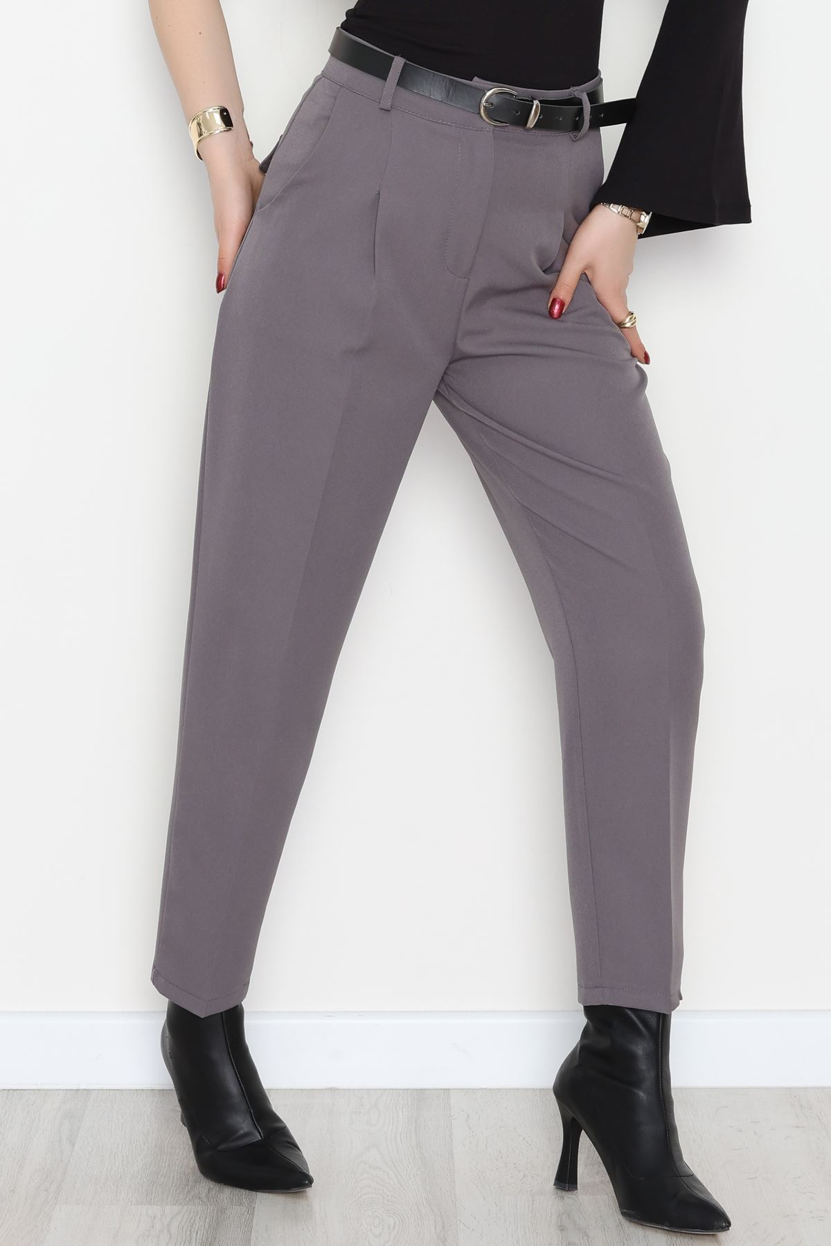 Oval Cep Havuç Pantolon Koyugri - 51219.1779.