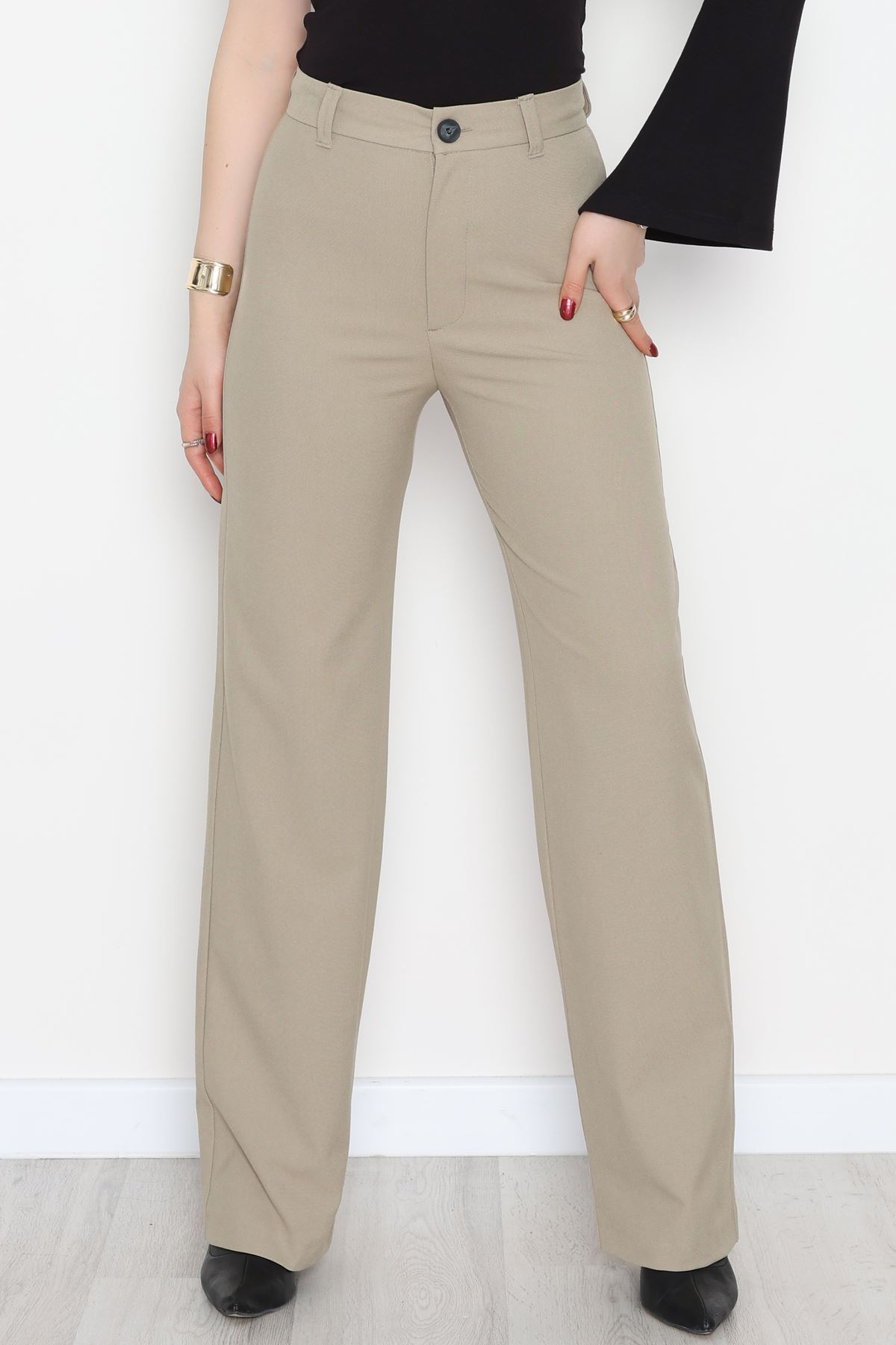 Dokuma Kumaş Pantolon Açıkhaki - 42650.1871.