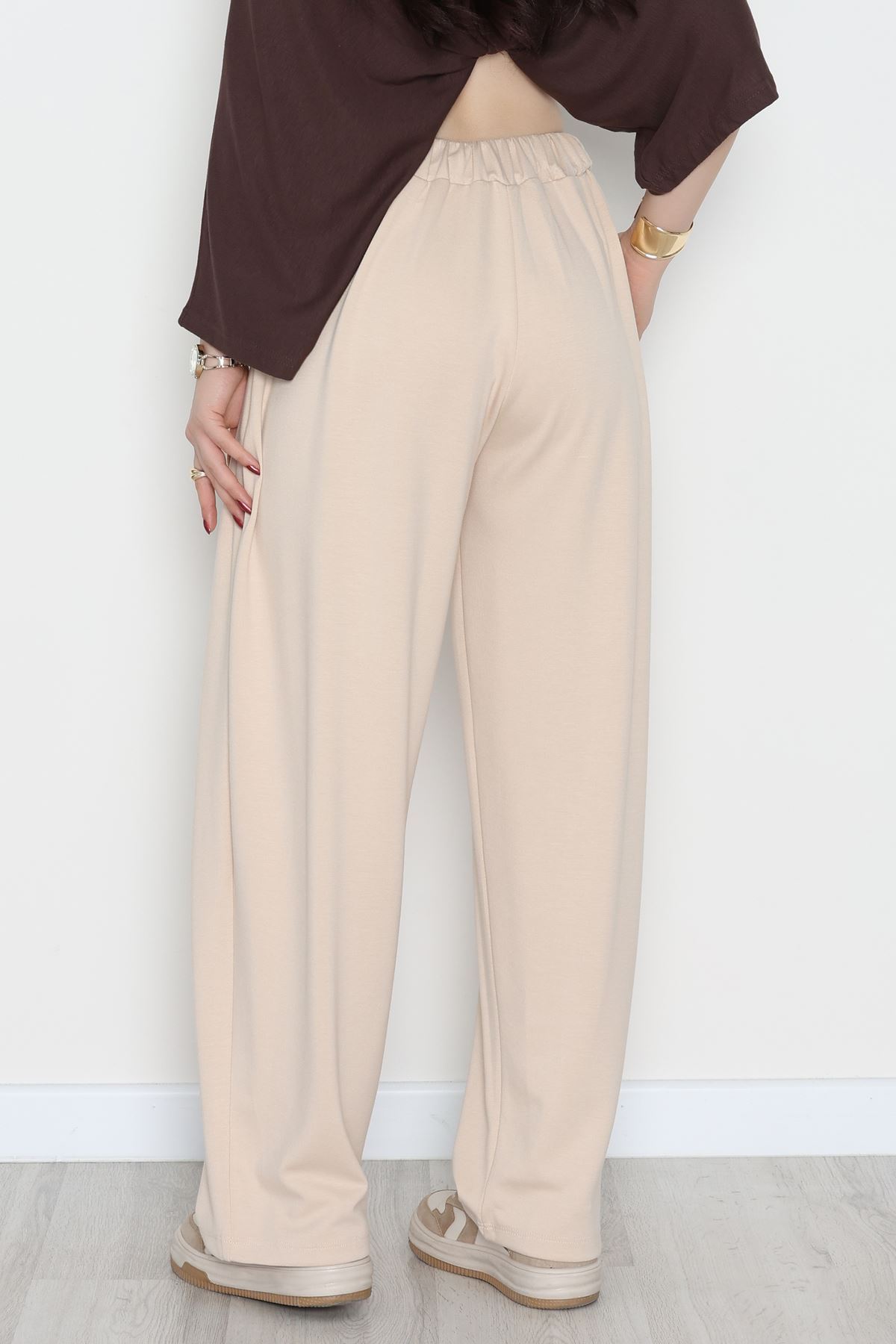 Ters Pileli Modal Pantolon Bej - 4082.1247.