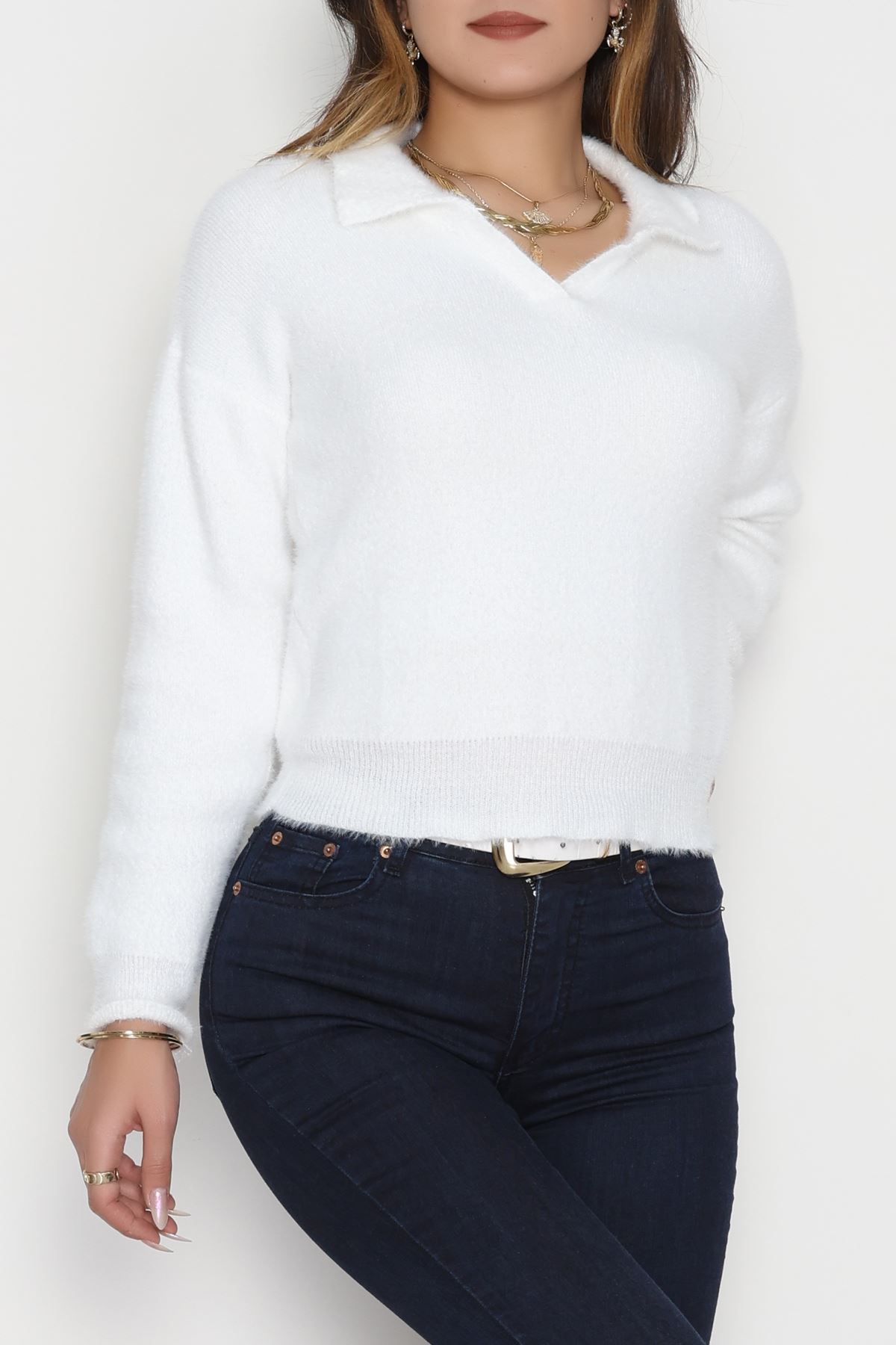 Yumuşak Dokulu Triko Ekru - 51109.1765.