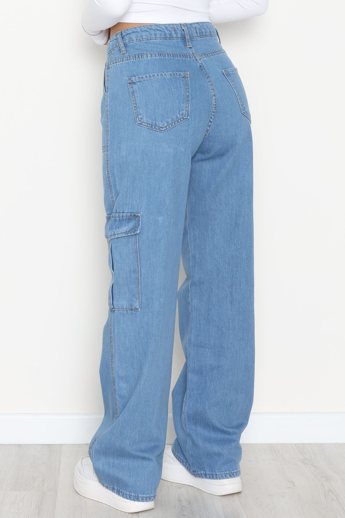 Kargo Cep Palazzo Kot Pantolon Açıkmavi - 42681.1836.