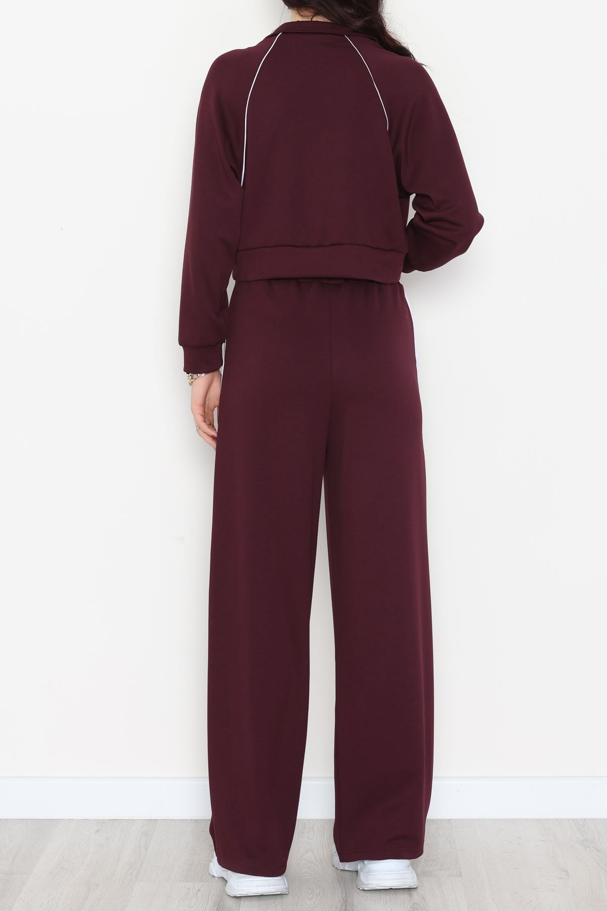 Biyeli Crop Eşofman Takımı Bordo - 4130.1247.