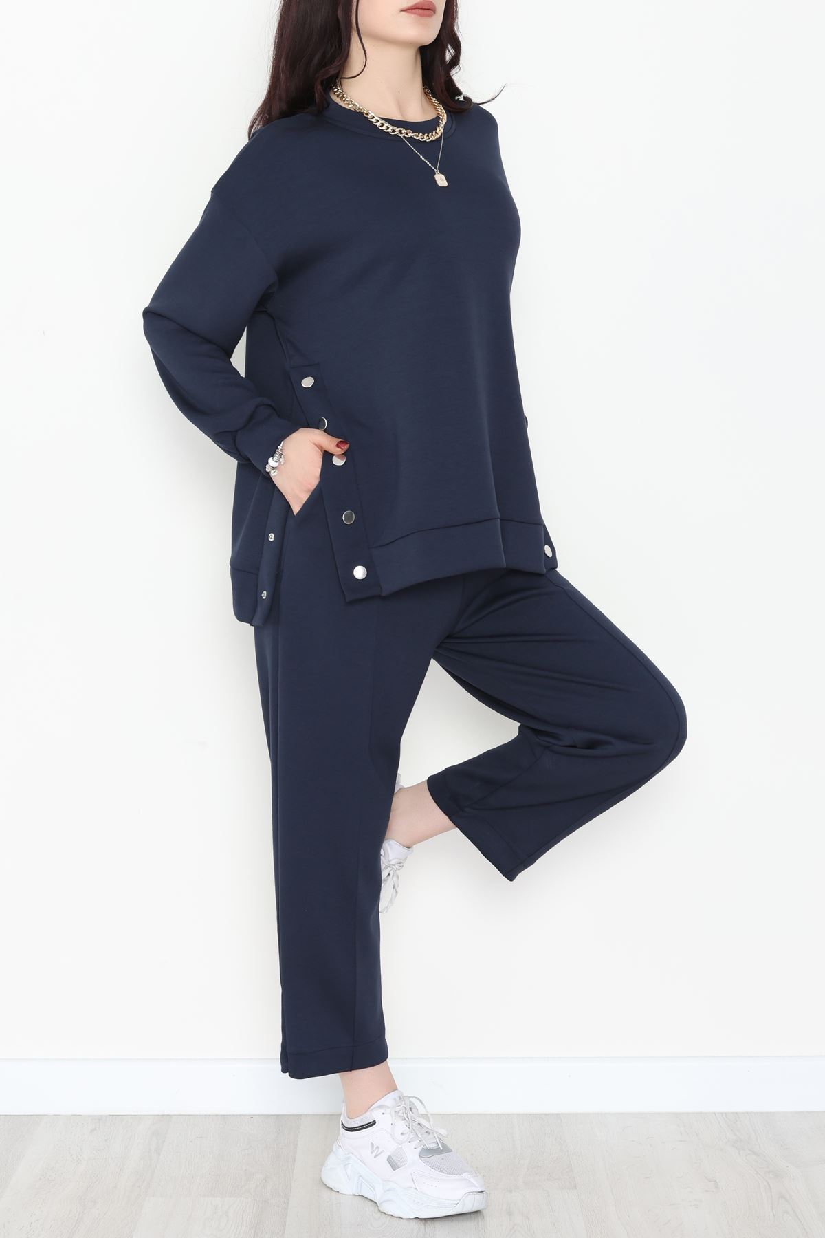 Çıt Çıtlı Modal İkili Takım Lacivert - 4128.1247.