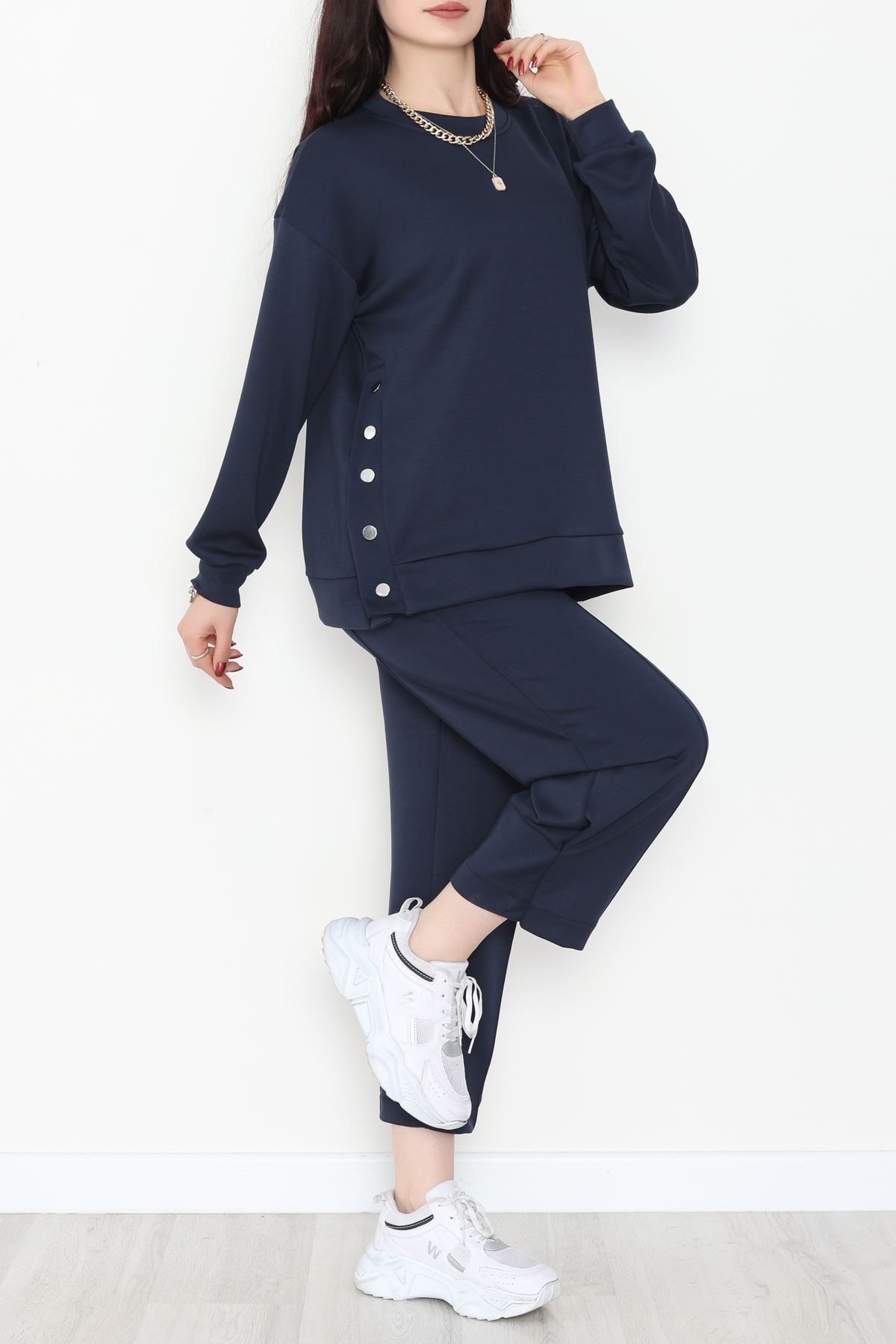 Çıt Çıtlı Modal İkili Takım Lacivert - 4128.1247.