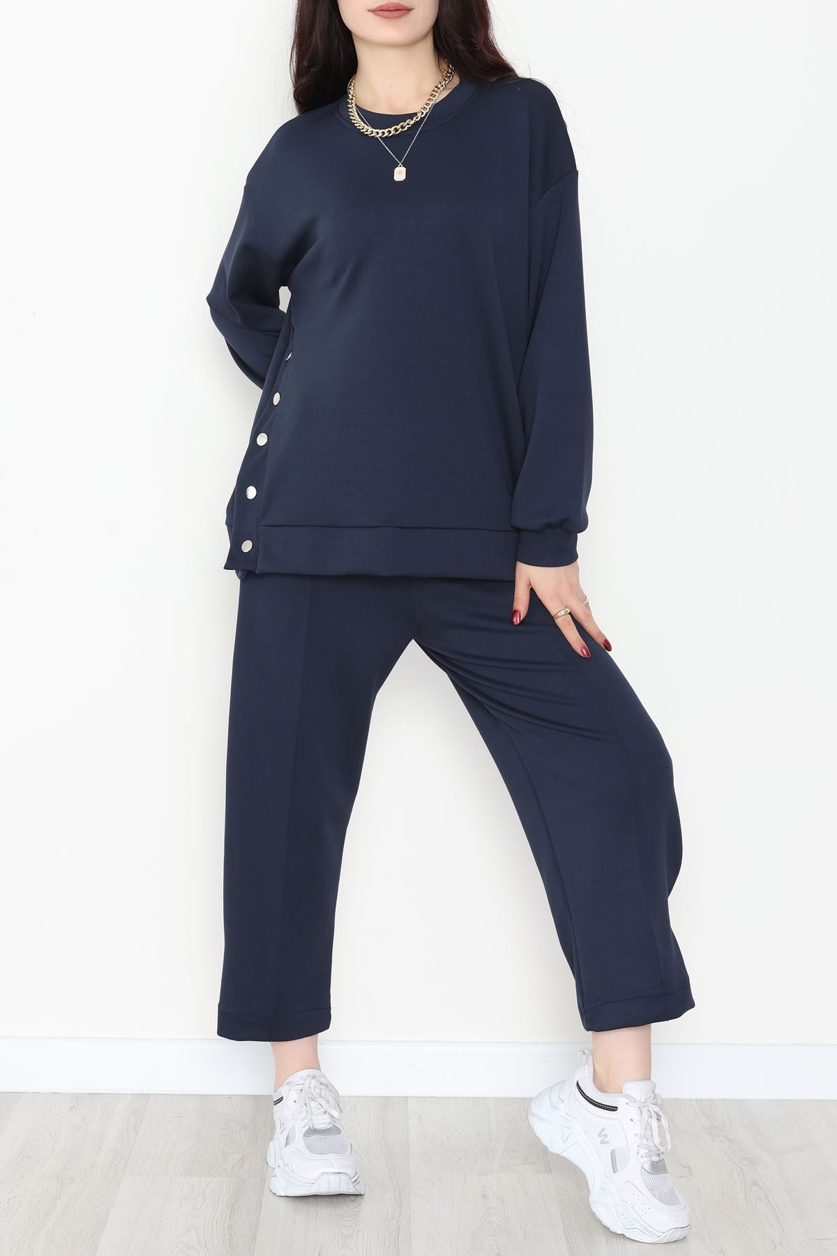 Çıt Çıtlı Modal İkili Takım Lacivert - 4128.1247.