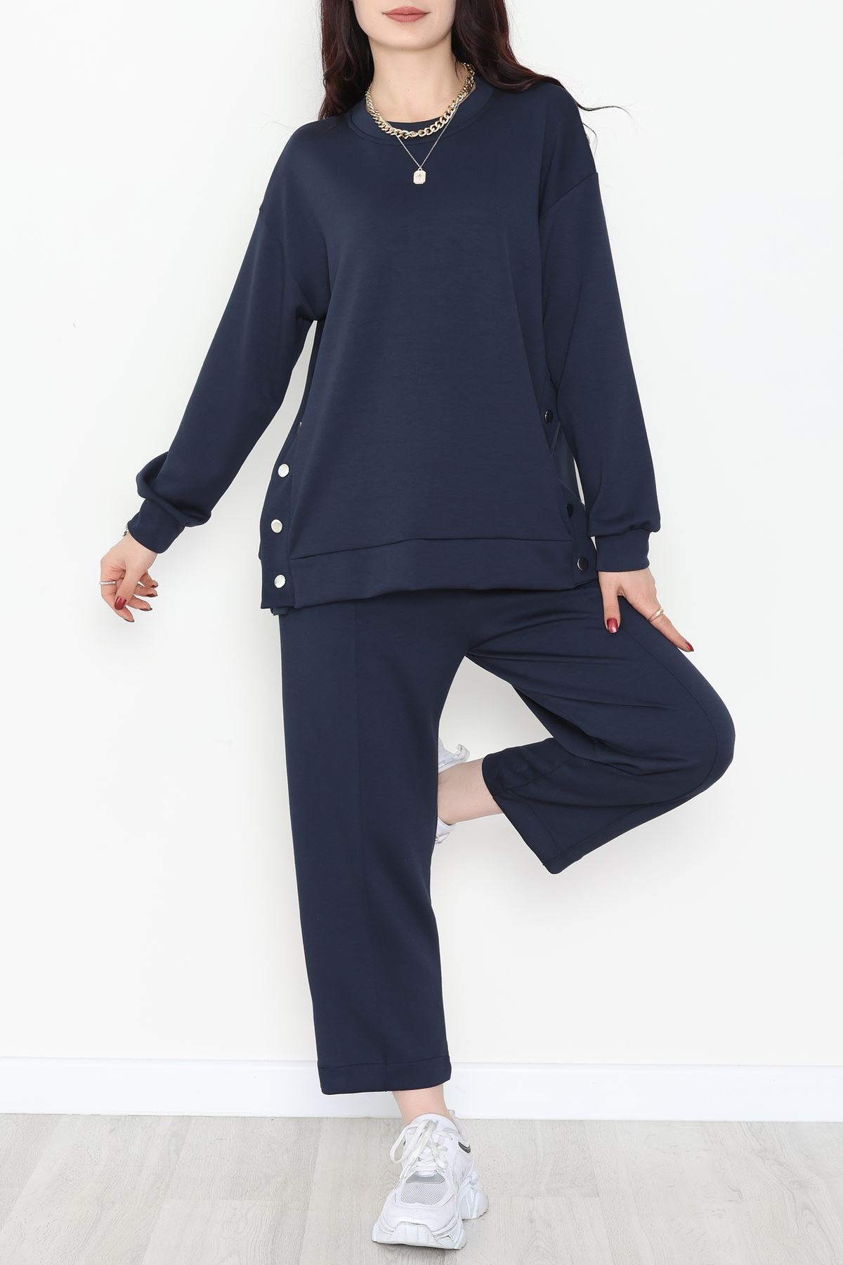 Çıt Çıtlı Modal İkili Takım Lacivert - 4128.1247.