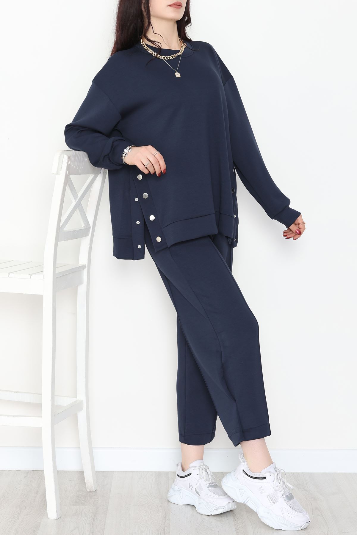 Çıt Çıtlı Modal İkili Takım Lacivert - 4128.1247.
