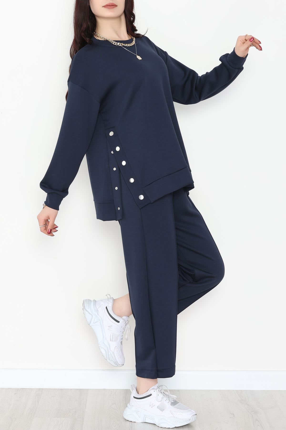 Çıt Çıtlı Modal İkili Takım Lacivert - 4128.1247.