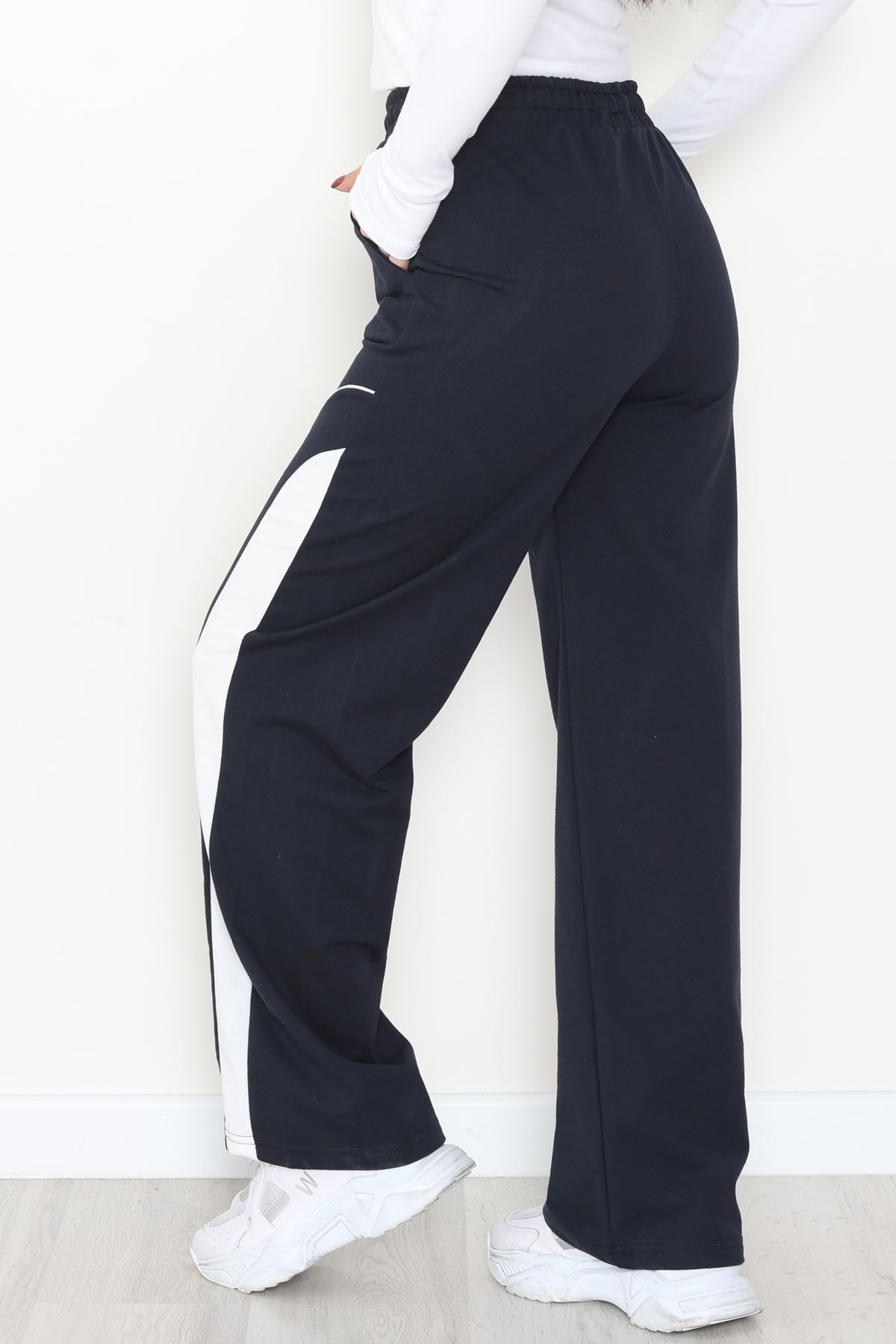 Şeritli 2 İplik Eşofman Altı Lacivert - 52102.1005.