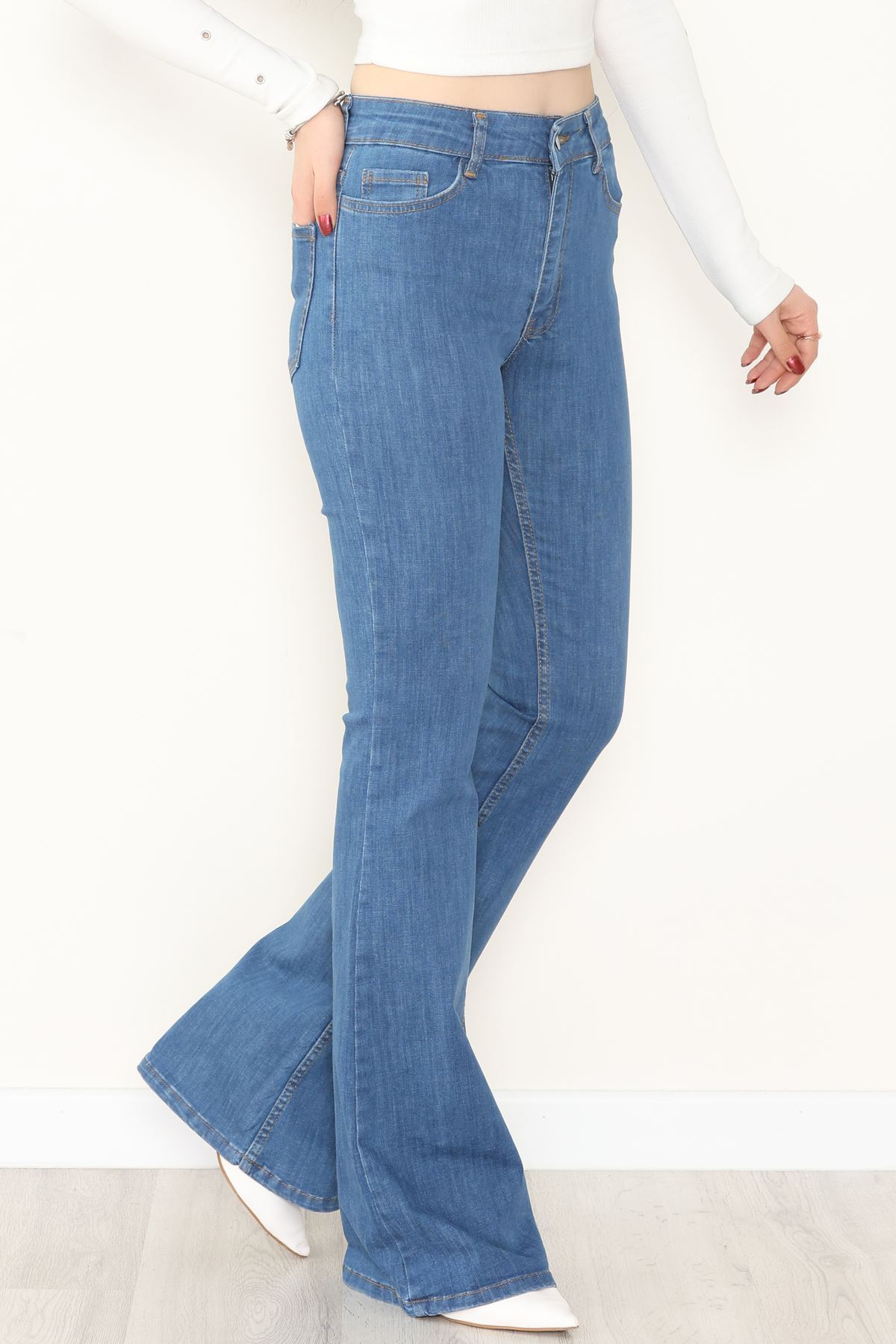 İspanyol Paça Kot Pantolon Mavi - 31649.1184.