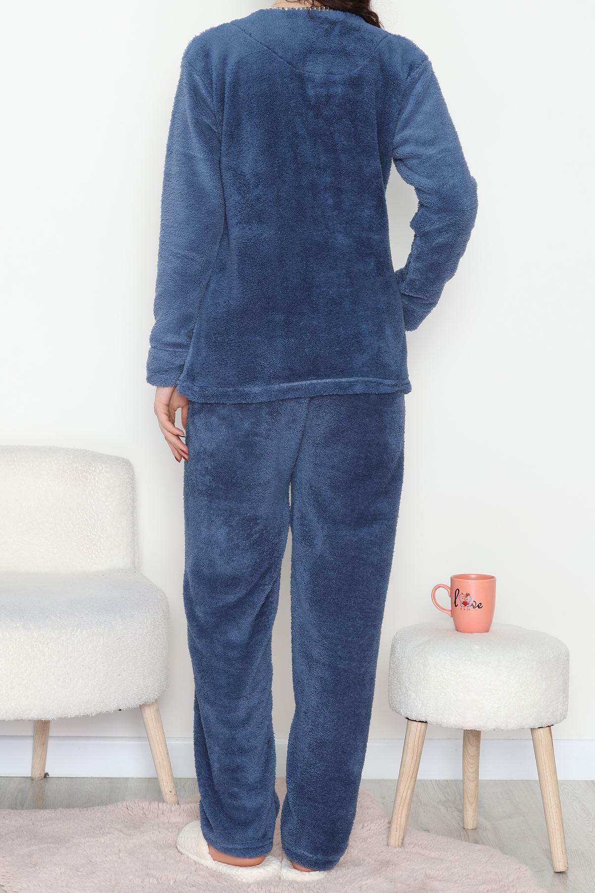 Peluş Pijama Takımı İndigo - 52107.1961.