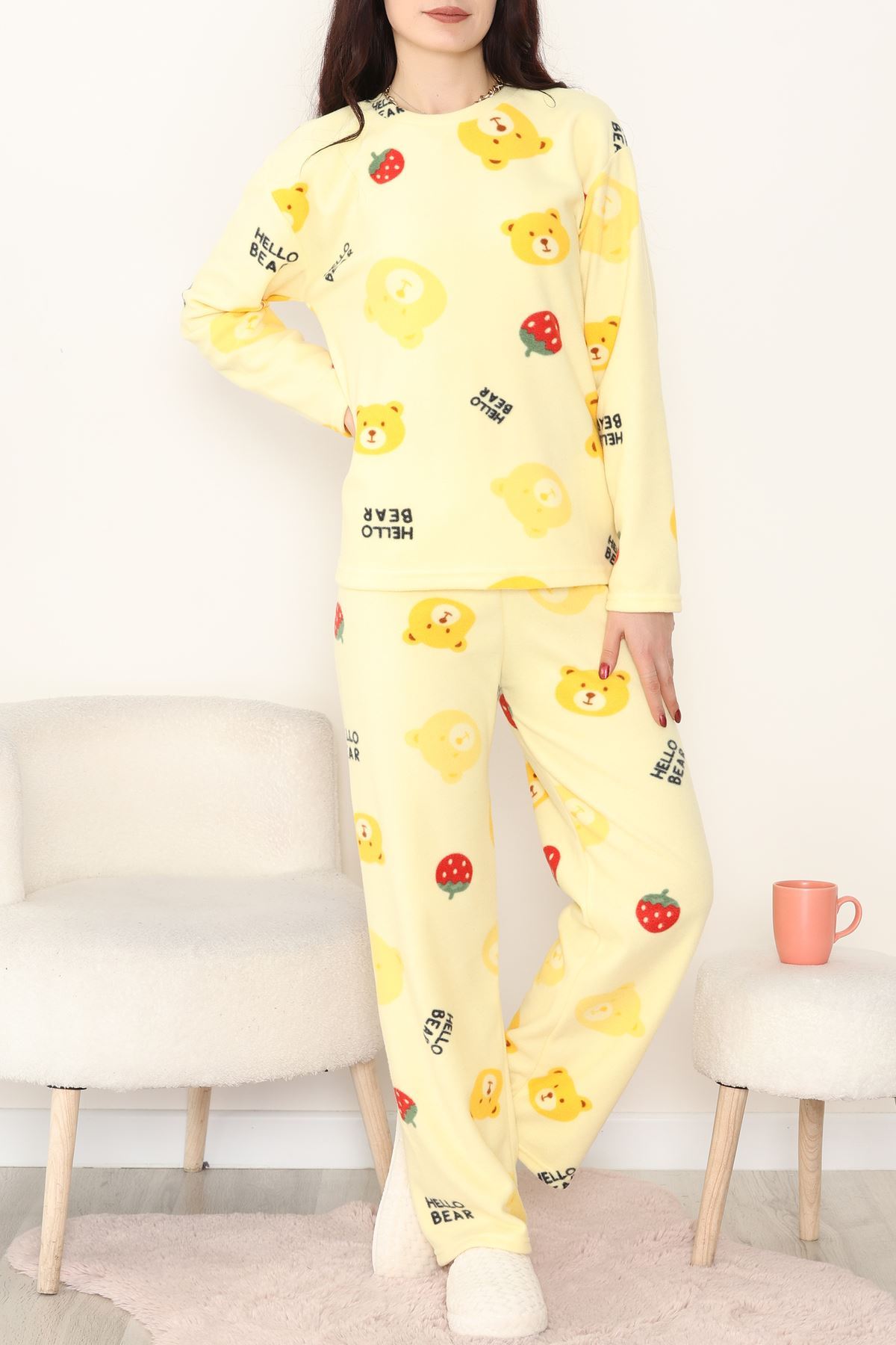 Polar Alt Üst Aynı Pijama Takımı Sarı - 168.1287.