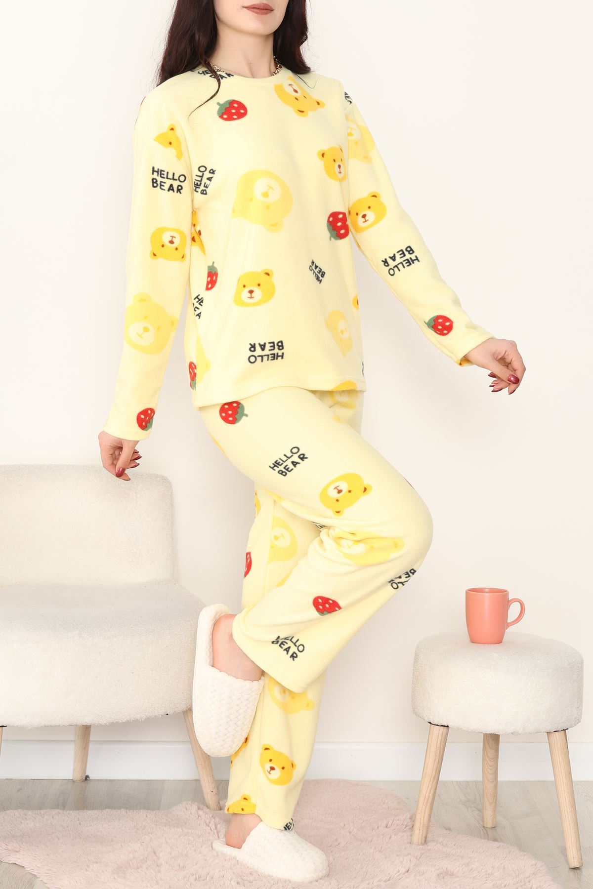 Polar Alt Üst Aynı Pijama Takımı Sarı - 168.1287.