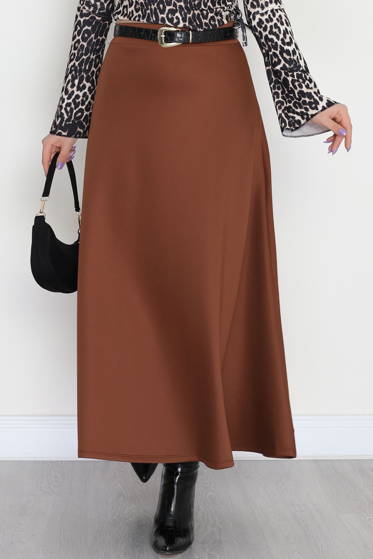 Puf Scuba Kumaş Çan Etek Kahve - 50961.2036.