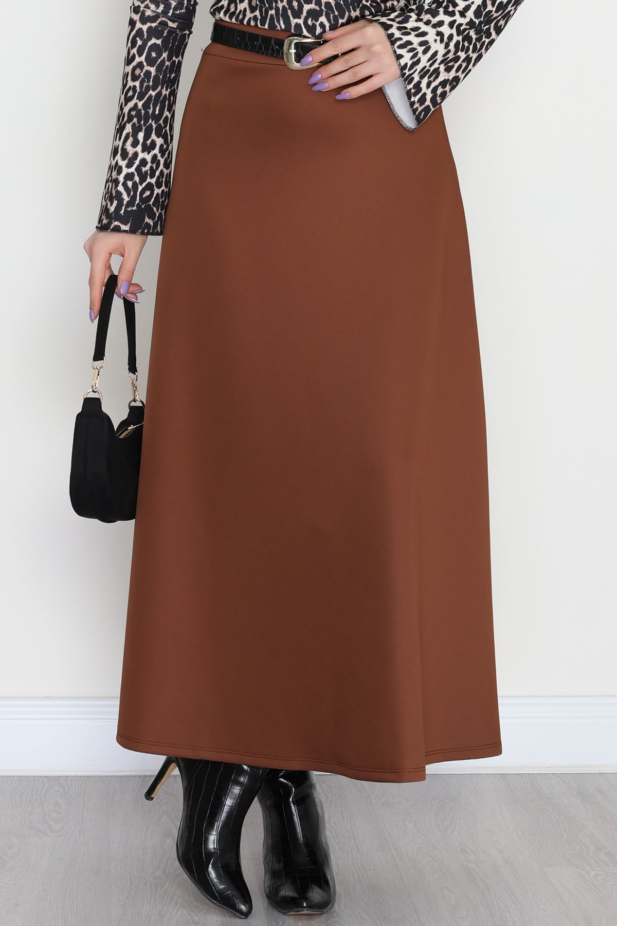 Puf Scuba Kumaş Çan Etek Kahve - 50961.2036.