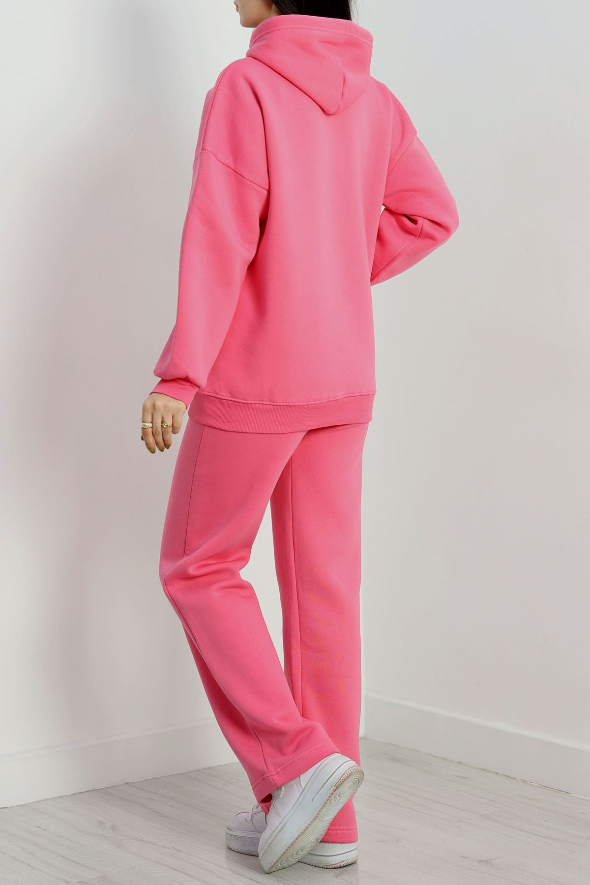 Üç İplik Kanguru Cep Eşofman Takımı Koyupembe - 70777.1878.