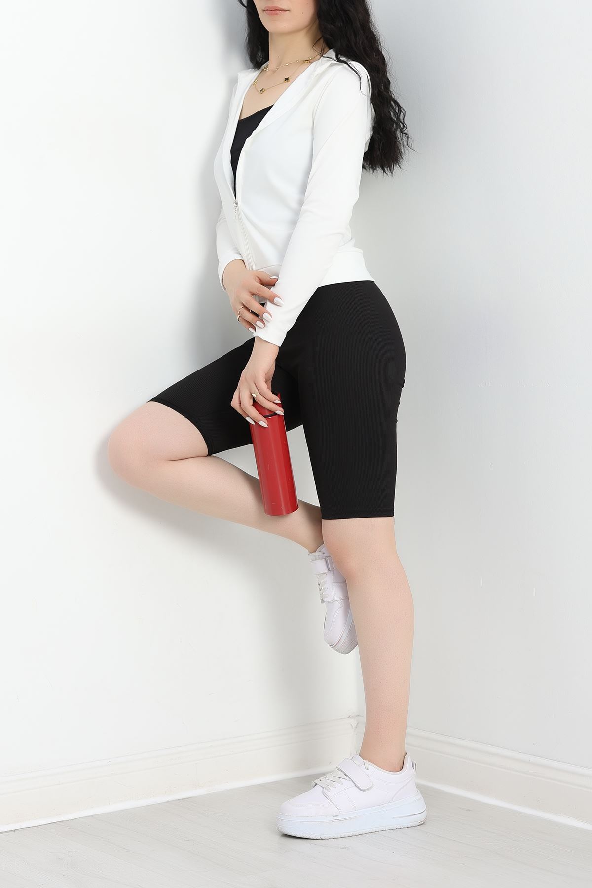 Kapşonlu Dalgıç Ceket Ekru - 50055.053.