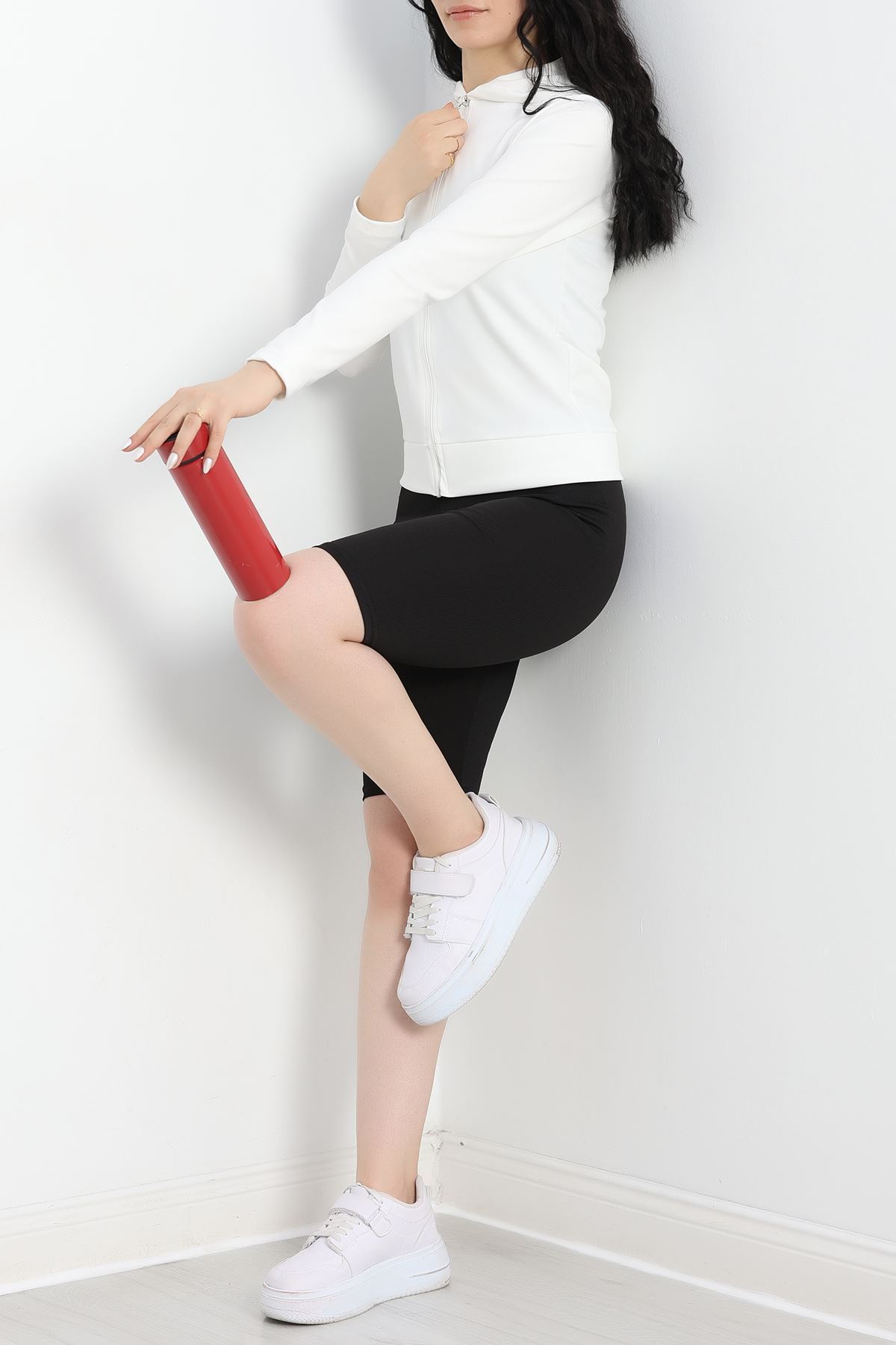 Kapşonlu Dalgıç Ceket Ekru - 50055.053.