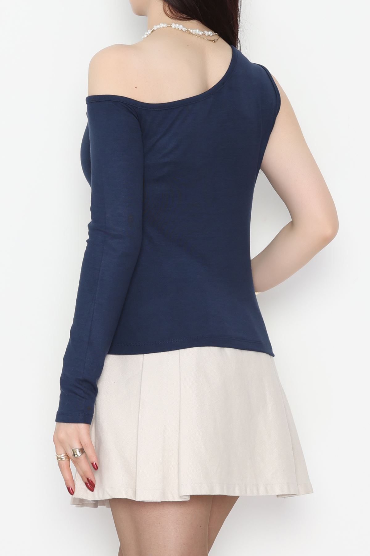 Buzzy Kumaş Tek Omuz Toka Detaylı Bluz Laci - 1010.2119.