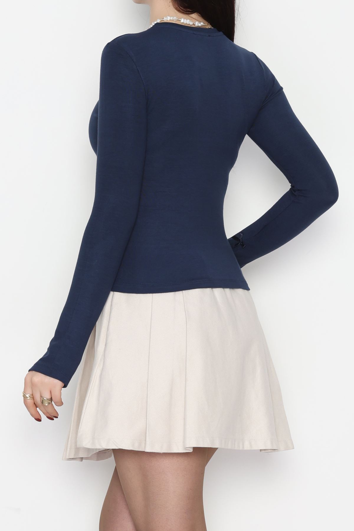 Bisiklet Yaka Kolu Fiyonklu Bluz Laci - 1045.2119.