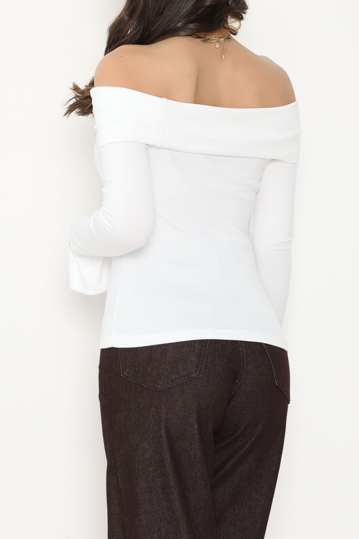 Madonna Yaka İspanyol Kol Bluz Ekru - 1046.2119.