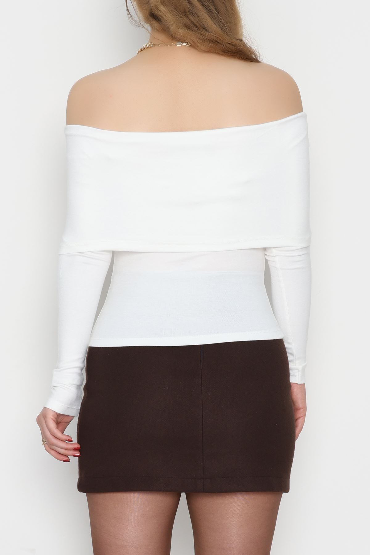 Kemer Detaylı Buzzy Bluz Ekru - 1465.2119.