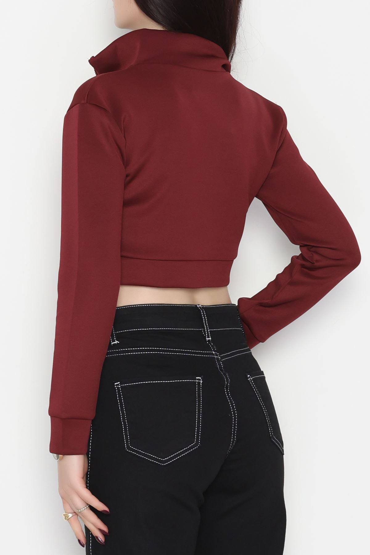 Scuba Yarım Fermuarlı Sweat Bordo - 1066.2119.