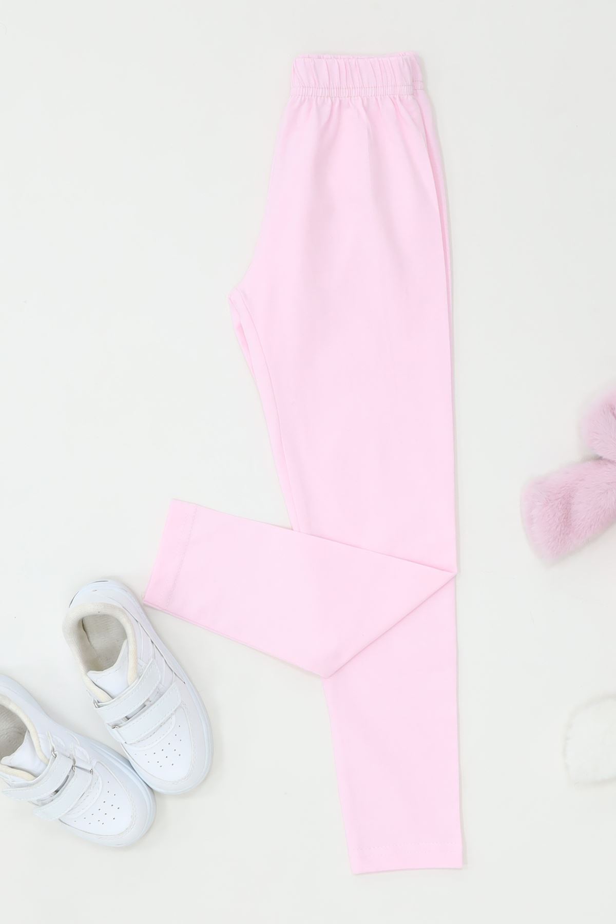 6-12 Yaş Likralı Penye Tayt Pembe - 50946.1981.