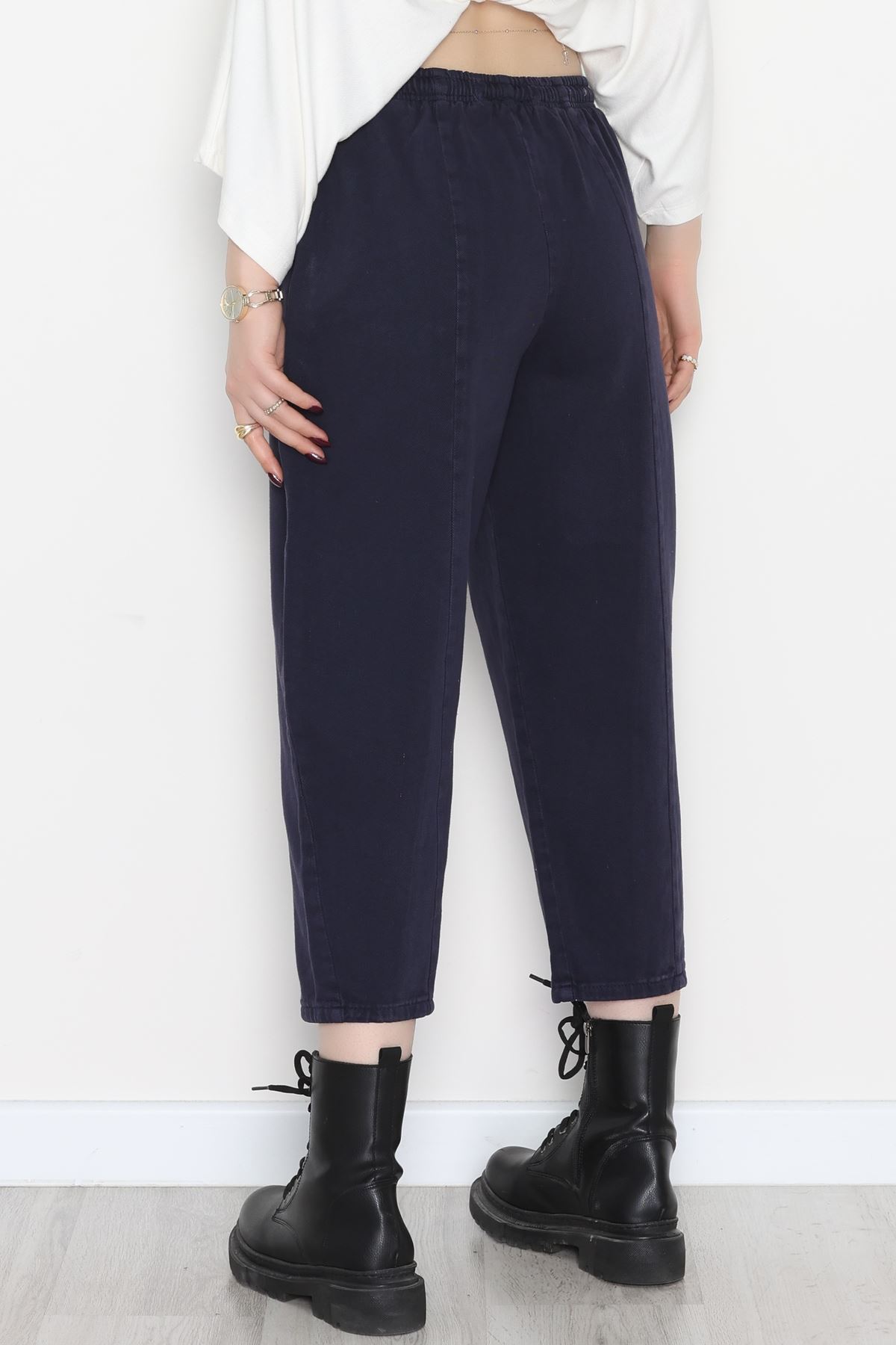 Yıkamalı Havuç Pantolon Lacivert - 51212.1779.