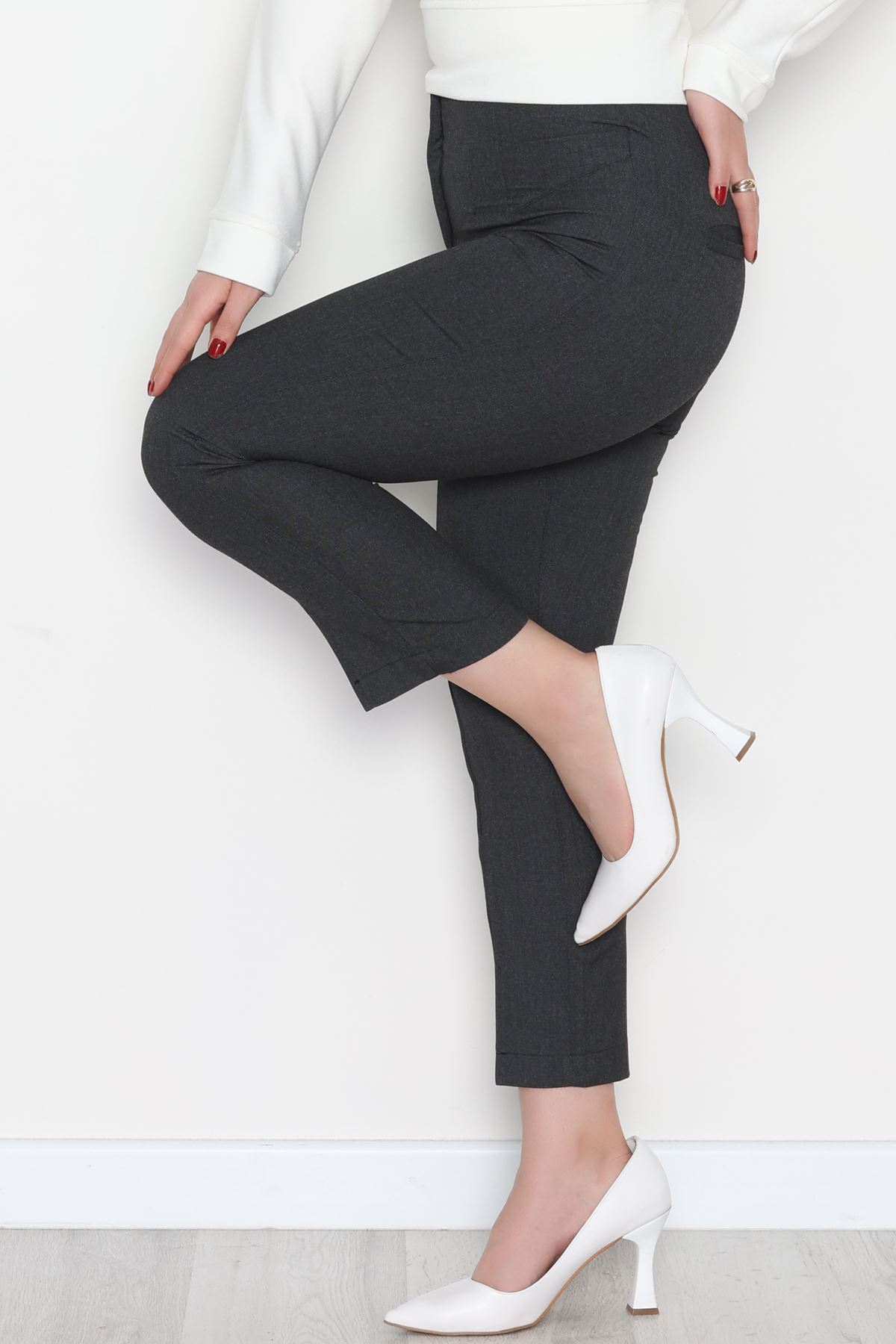 Poliviskon Fermuarlı Pantolon Antrasit - 51080.1779.