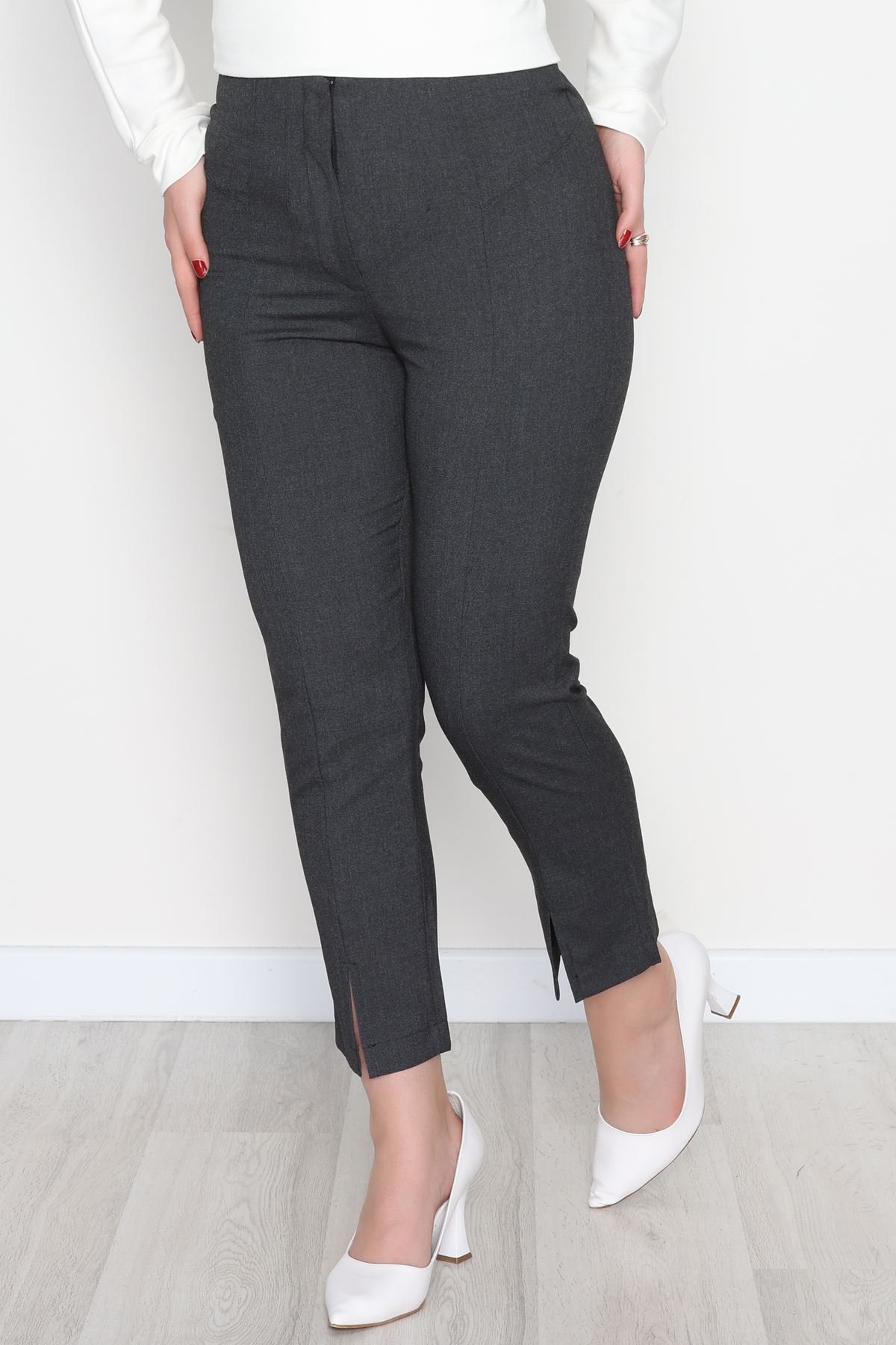 Poliviskon Fermuarlı Pantolon Antrasit - 51080.1779.