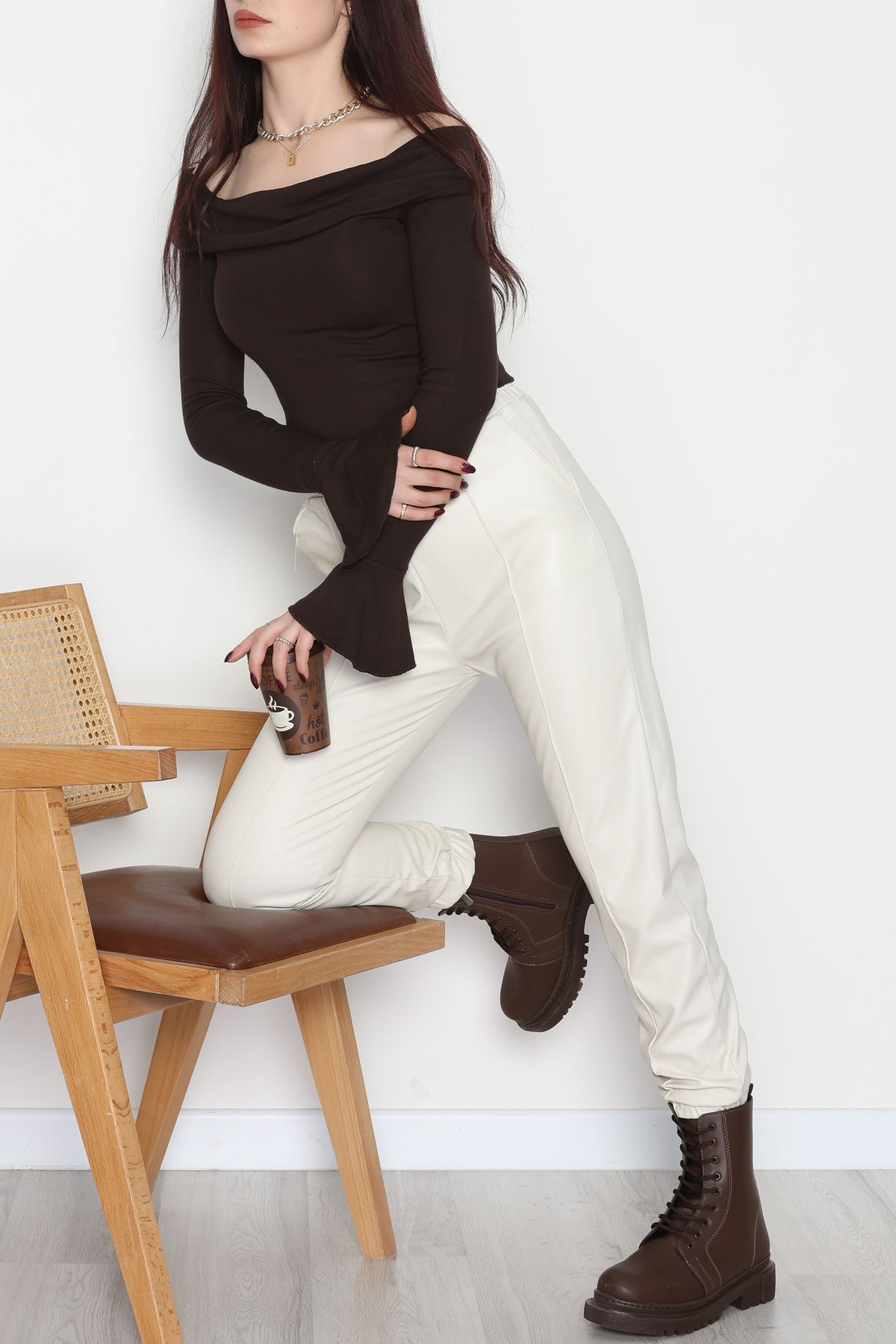 Önü Çımalı Jogger Pantolon Taş - 51210.1779.